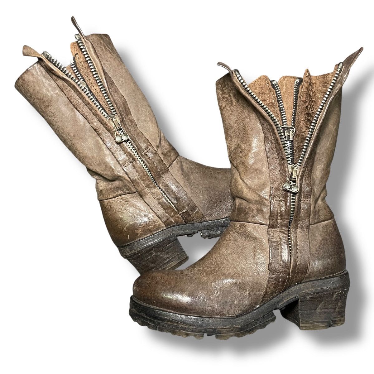 A.S.98 A.S98 Military Side-zip Layered Heeled Boots Size US 6 / IT 36 - 4 Thumbnail