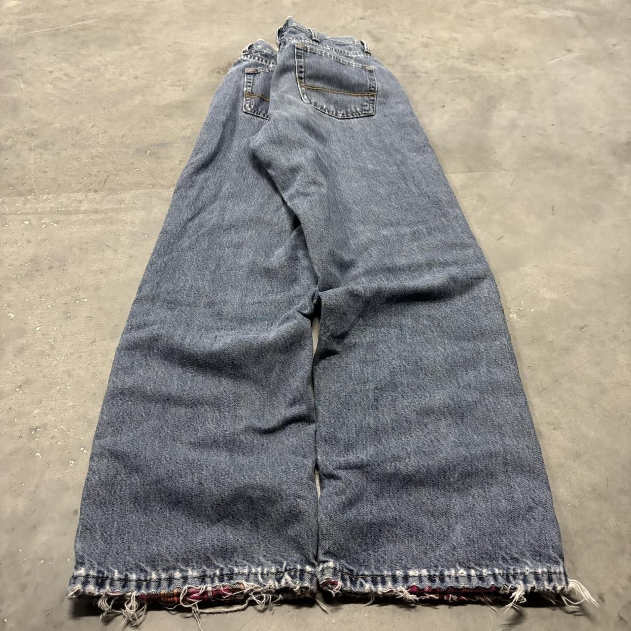 Japanese Brand × Vintage Crazy Vintage Y2K/2000s Grunge Medium Wash Insulated Distressed Denim Jeans! Size US 27 - 4 Thumbnail