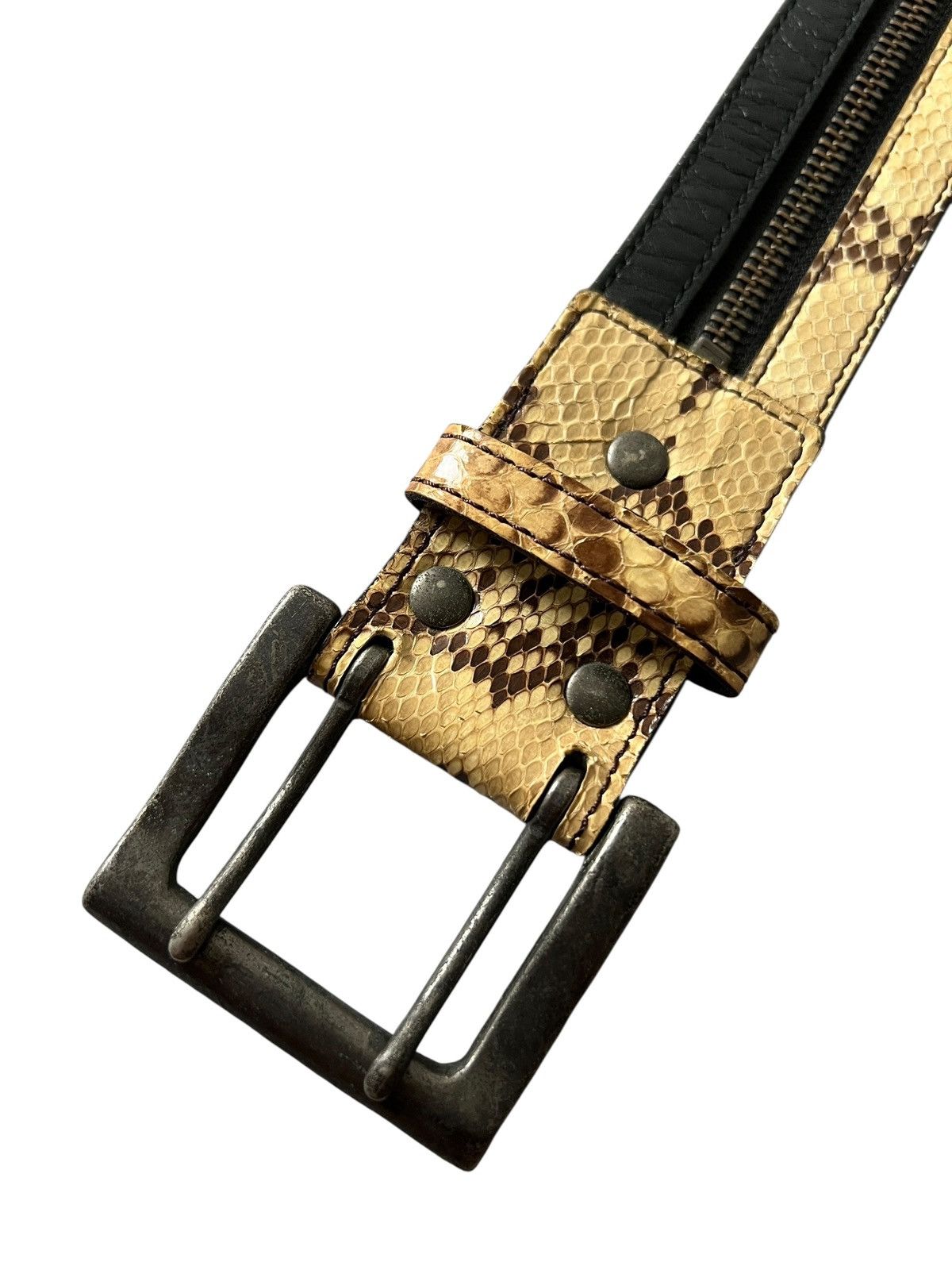 Japanese Brand Segment by Rupert Zipper Leather Belt Size 30 - 7 Thumbnail