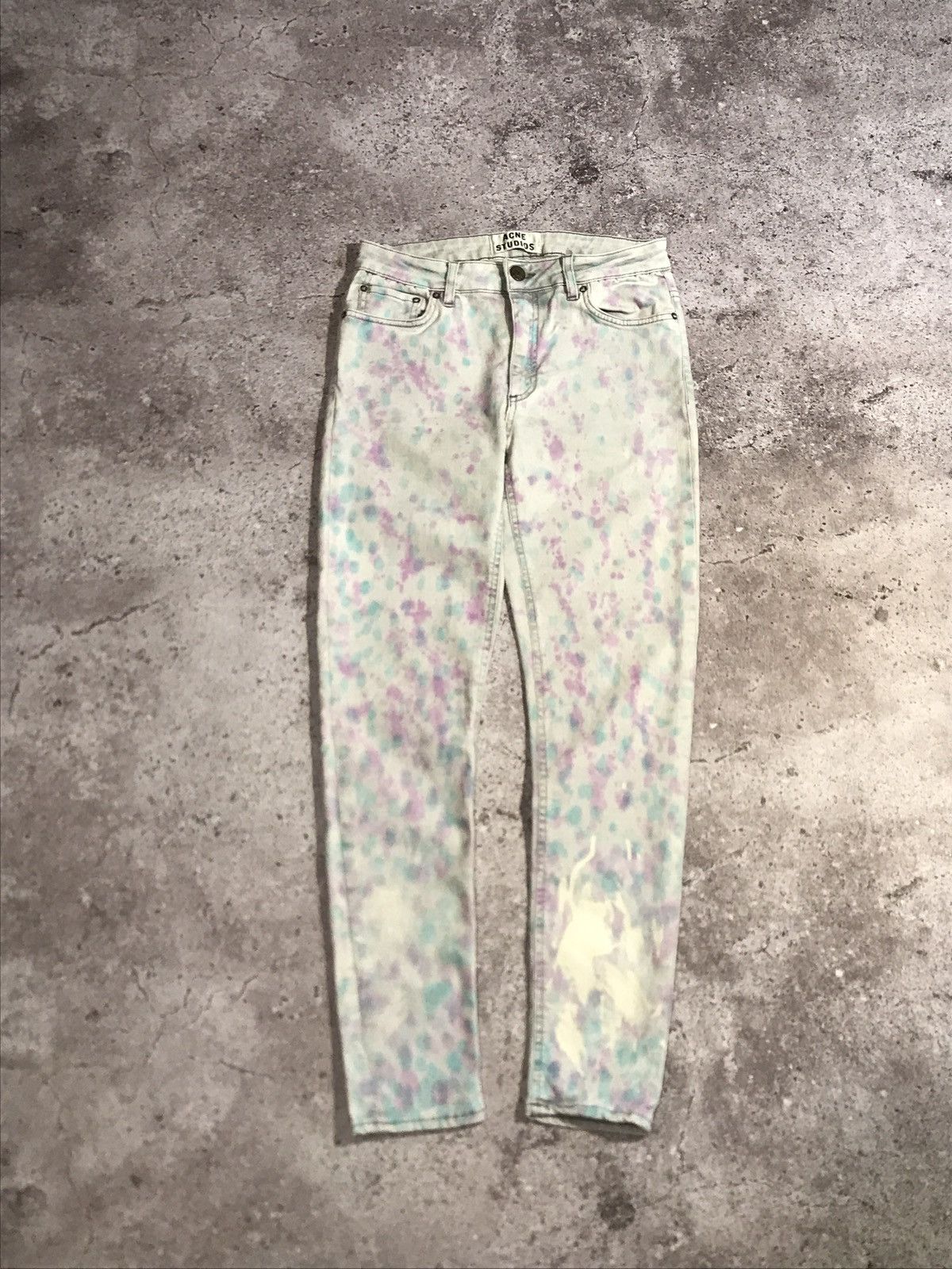 Acne Studios Acne Studios Tie-Dye Skinny Jeans Multicolor Designer Denim Size 24" / US 00 / IT 34 - 3 Thumbnail