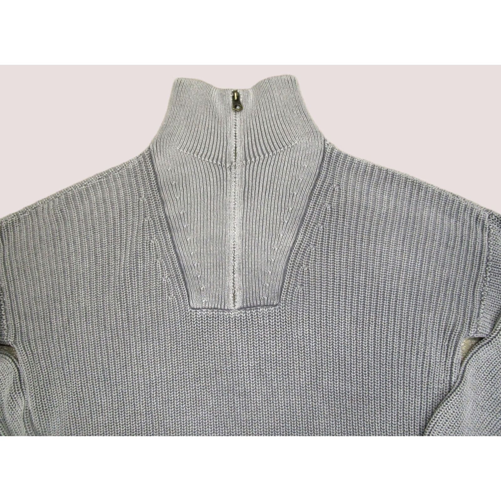 Faherty Faherty Sweater Women M Gray Quarter Zip Mock Neck Organic Cotton Pullover Knit Long Sleeve Raglan Logo Casual Travel 1/4 Zip Fall Winter Modern Size M / US 6-8 / IT 42-44 - 1 Thumbnail