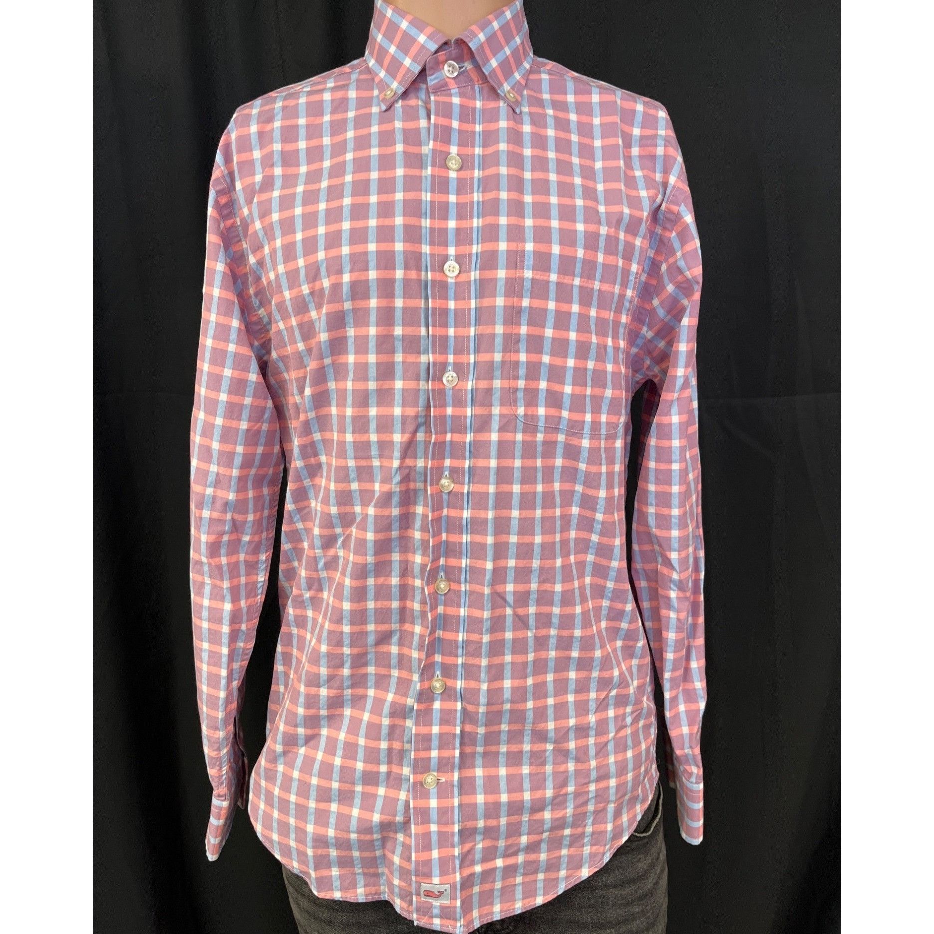 Vineyard Vines Vineyard Vines Men's Pink Plaid Shirt/Button Up Size S SKU 4 Size US S / EU 44-46 / 1 - 1 Thumbnail