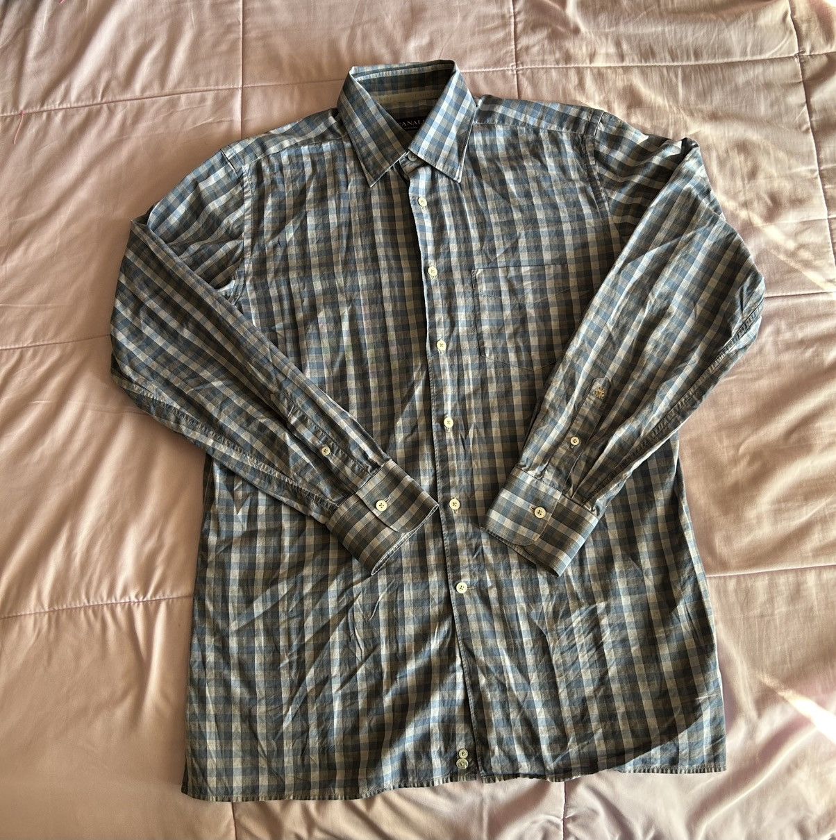 Canali Canali Men’s M Check Casual Shirt Made in Italy Unworn Size US M / EU 48-50 / 2 - 2 Thumbnail
