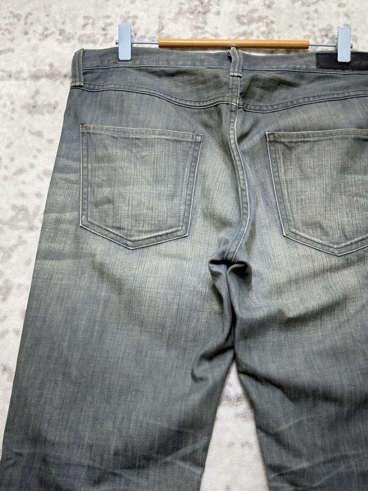 Kapital Vintage Back Number Claw Marks Straight Faded Grey Jeans Size US 34 / EU 50 - 10 Thumbnail