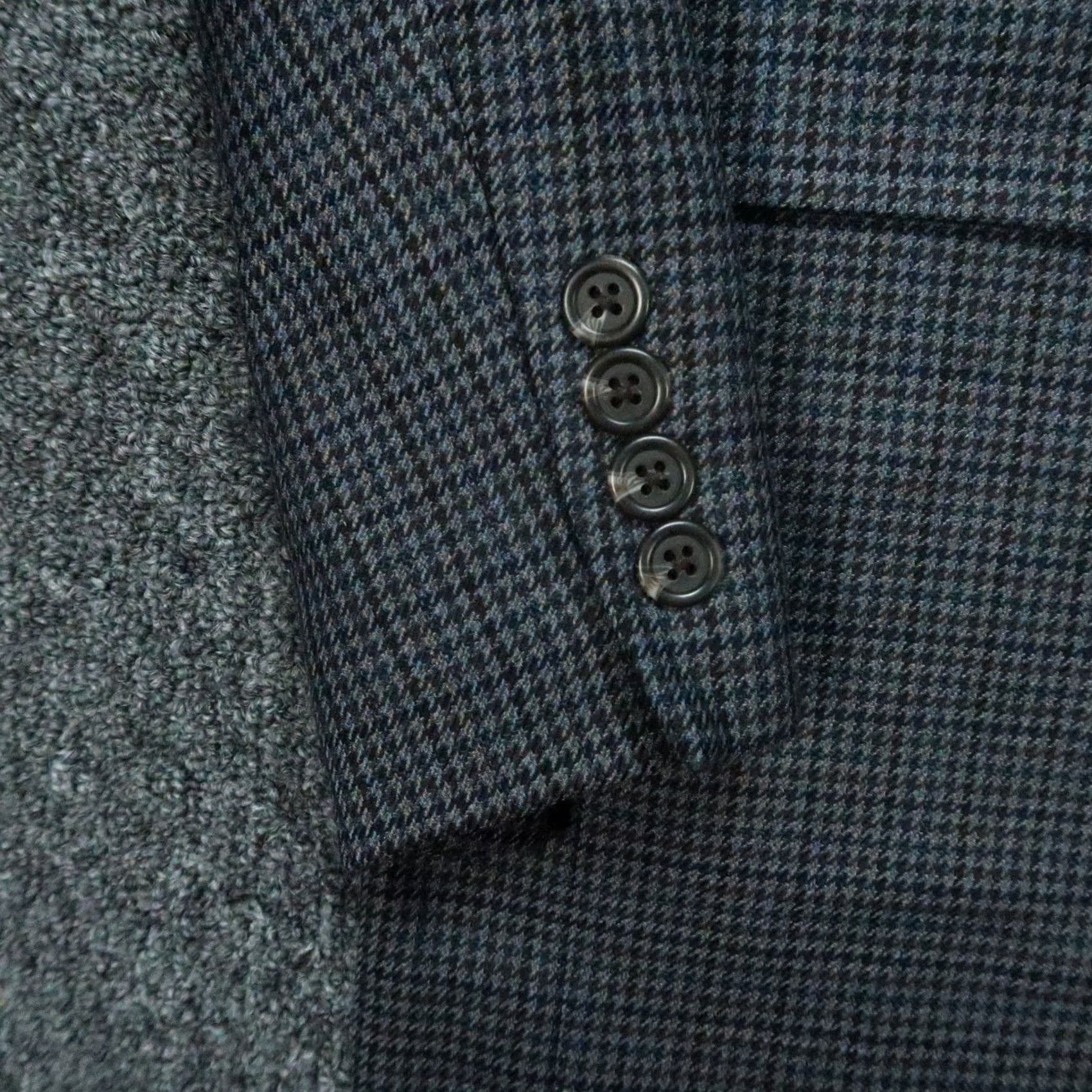 Ralph Lauren VINTAGE Lauren Ralph Lauren Blazer Mens 44L Gray Blue Houndstooth Wool LRL Sport Coat Size 44R - 7 Thumbnail