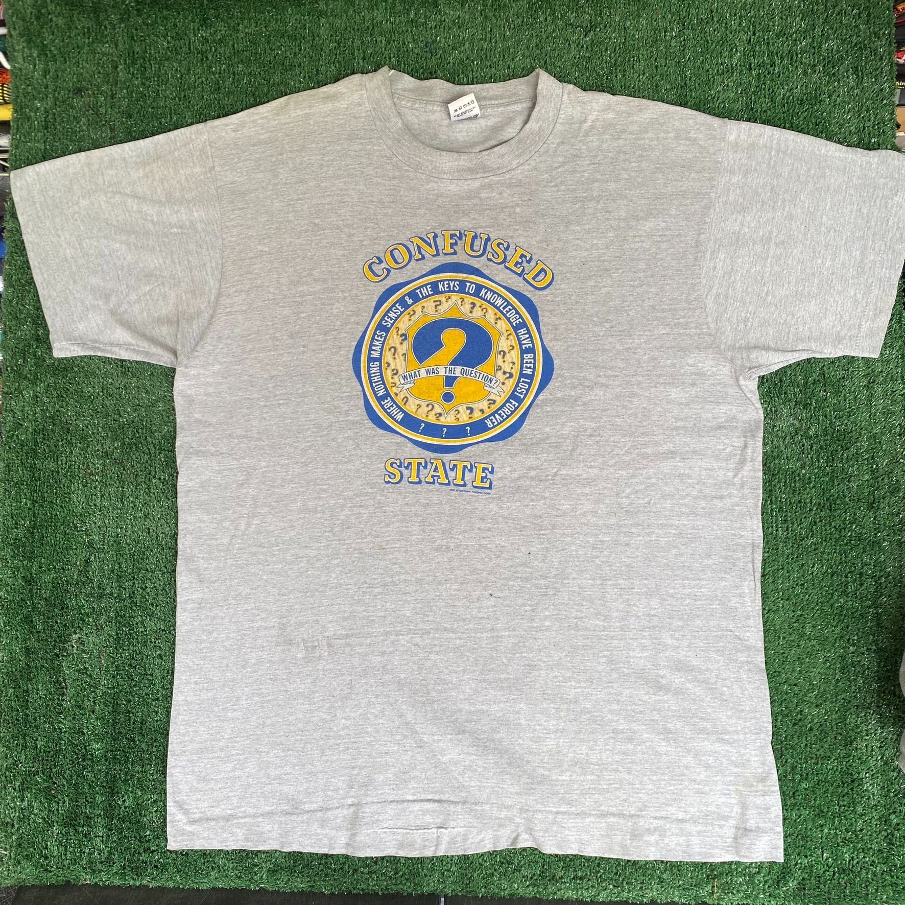 Fruit Of The Loom Vintage 90s Ironic Humor Shirt Funny Sarcastic College Tee Size US XL / EU 56 / 4 - 1 Thumbnail