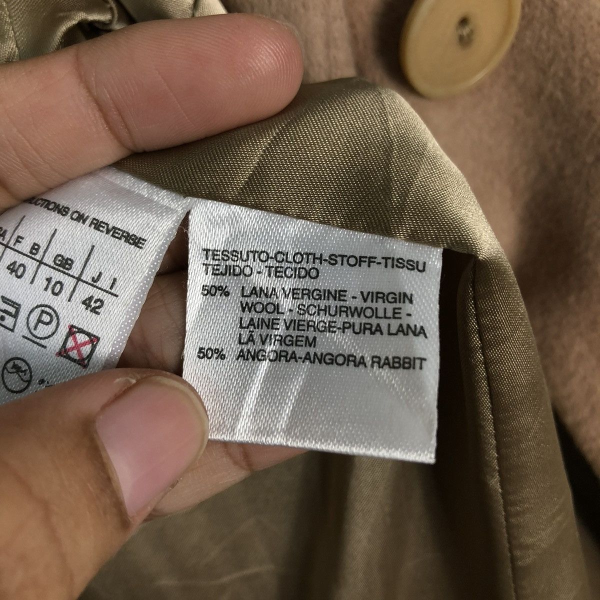 Japanese Brand 🔥VINTAGE LONG JACKET WOOL HERRINGBONE MAX MARA Size M / US 6-8 / IT 42-44 - 21 Thumbnail