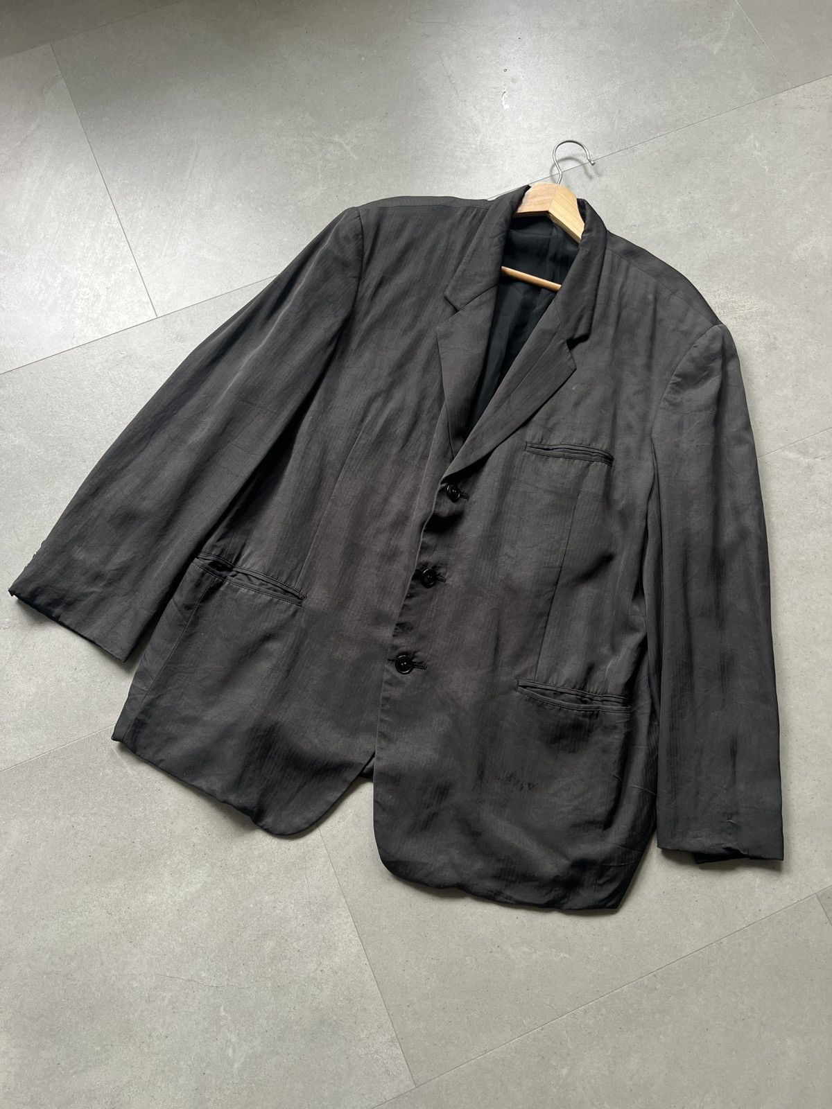 Yohji Yamamoto SS98 Yohji Yamamoto Pour Homme Oversized Silk Blazer Jacket Size US M / EU 48-50 / 2 - 4 Thumbnail