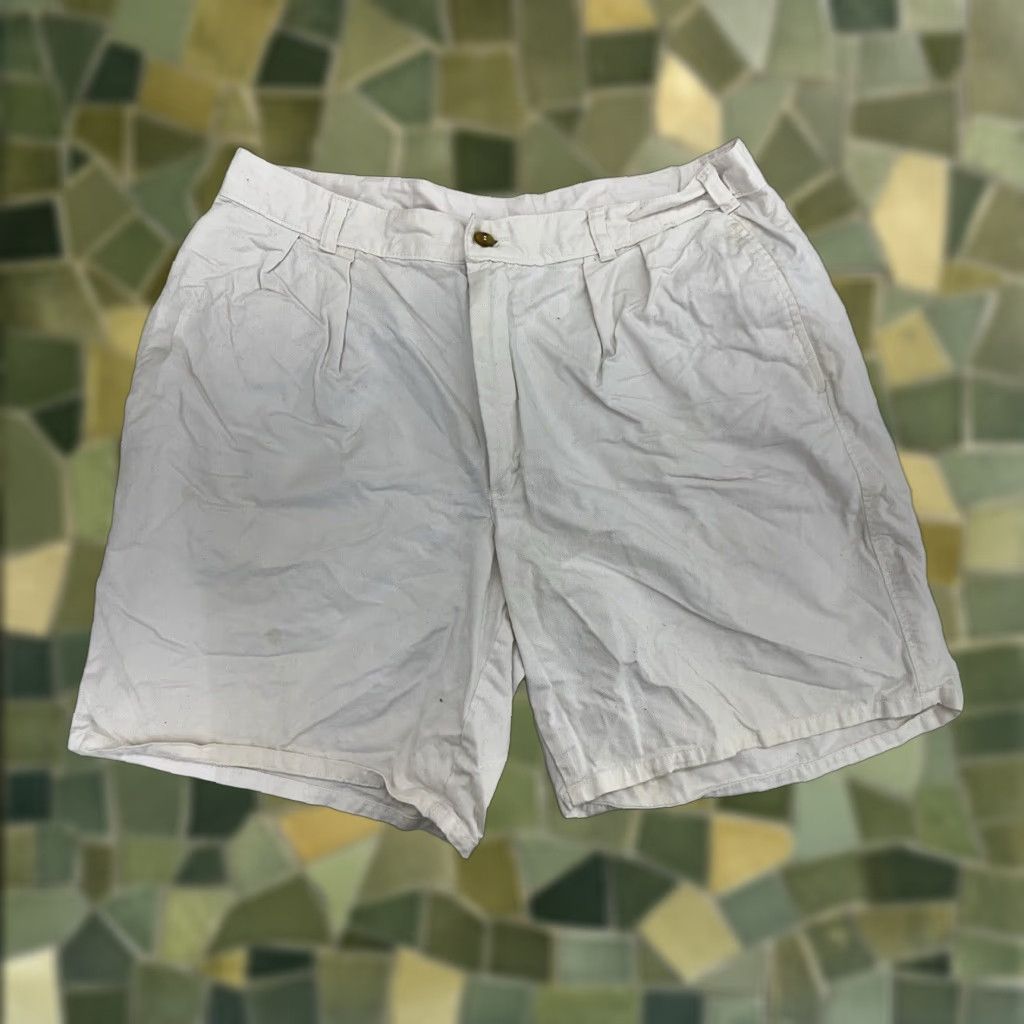 Vintage VINTAGE J.H. Breaker Mens Shorts Chino Pleated White Size 35 Casual 80s 90s American Beach Dad Classic Mens Shorts Size US 35 - 1 Thumbnail