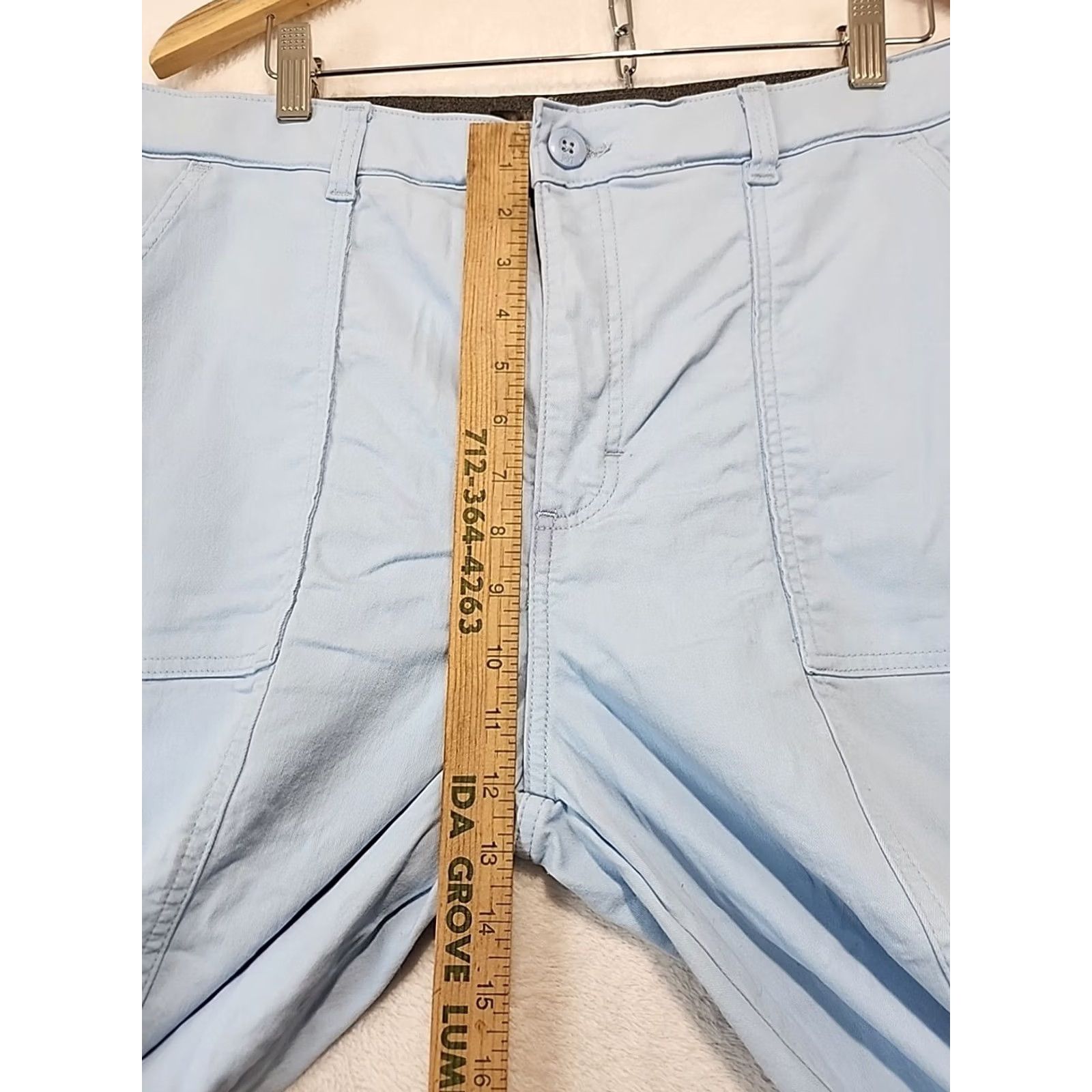 Lee Lee Chino Pants Womens 16 Regular Light Blue High Rise Straight Leg Size 38" / US 16 / IT 52 - 6 Thumbnail