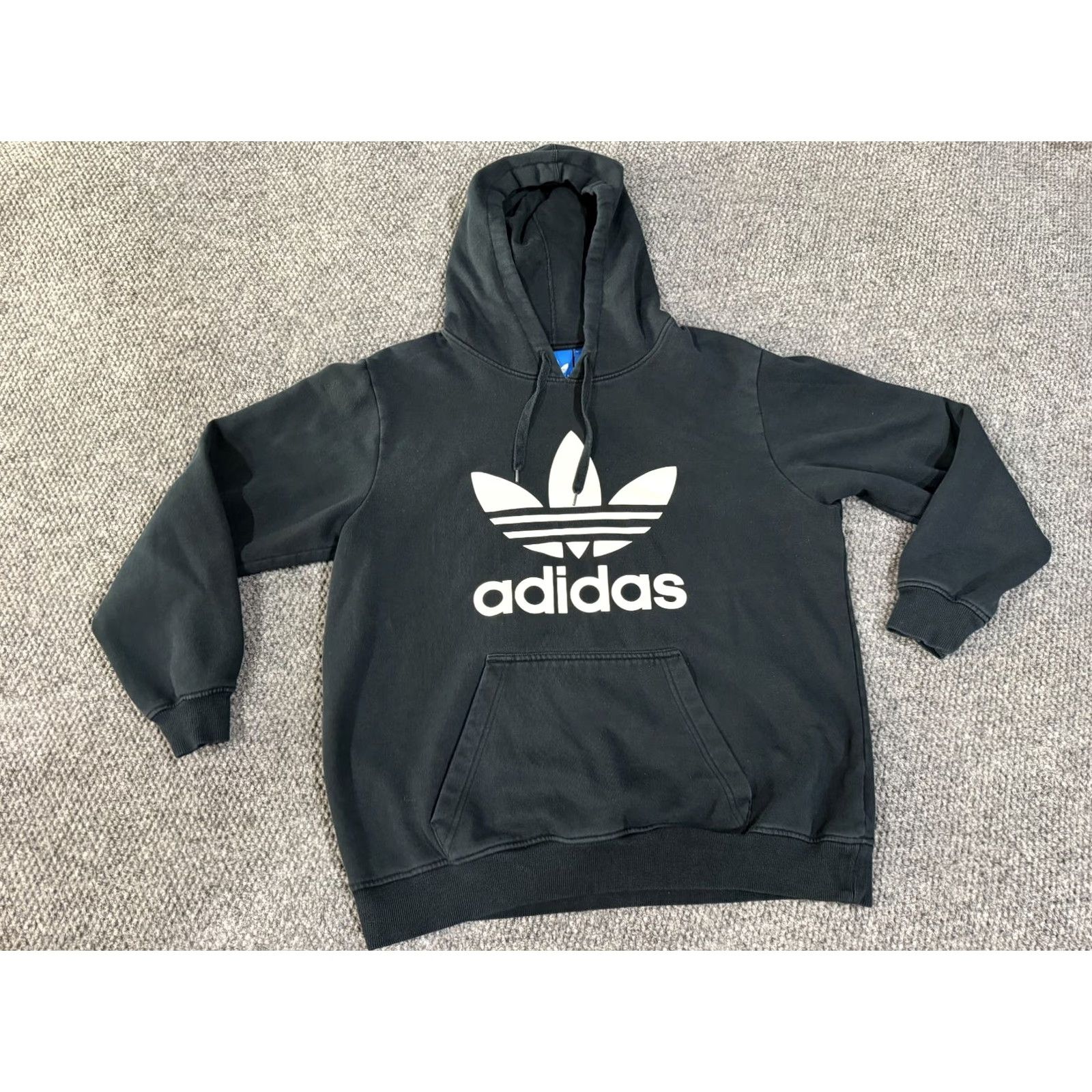Adidas adidas Hoodie Mens L Black Logo Classic Original Retro Casual Hoodie Pullover Striped Pattern Mens Blocked Size US L / EU 52-54 / 3 - 2 Thumbnail
