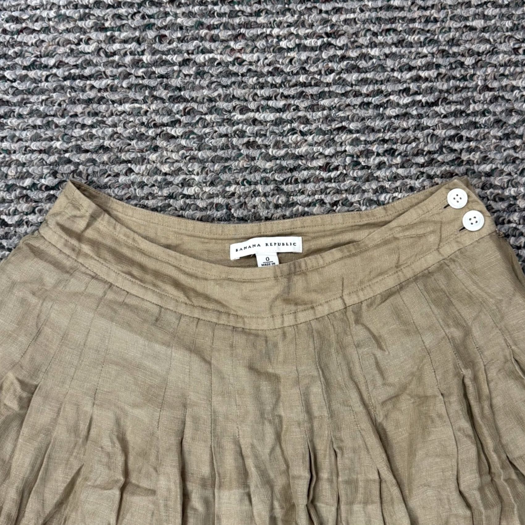 Banana Republic Banana Republic Skirt Womens 0 Gold A Line Pleated Silk Linen Boho Evening Wedding Party/Cocktail Casual Workwear Vintage No Size 25" / US 0 / IT 36 - 4 Thumbnail