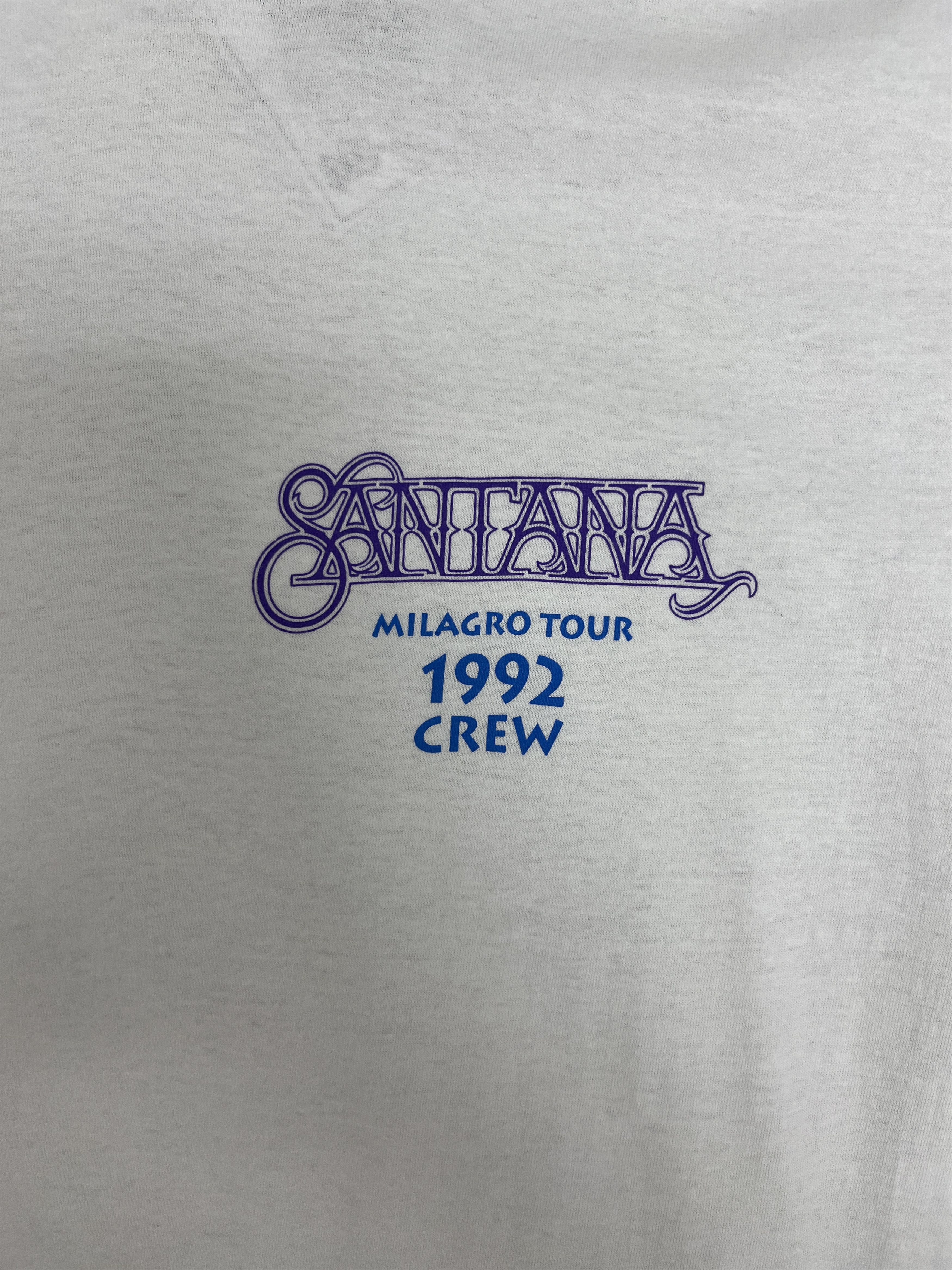 Vintage Santana Milagro Tour 1992 Crew Vintage White T-Shirt Tee Size US XL / EU 56 / 4 - 2 Thumbnail