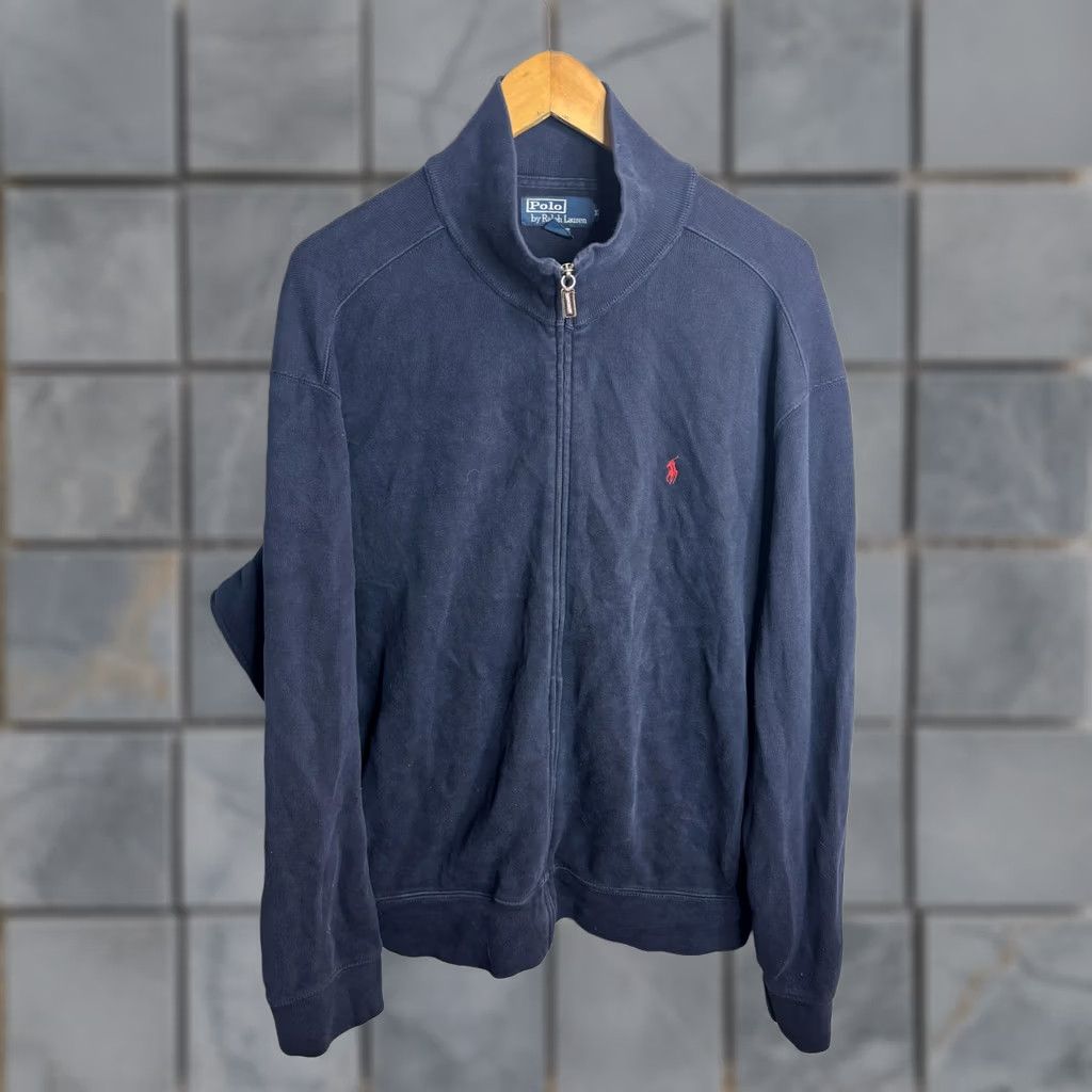 Polo Ralph Lauren Polo Ralph Lauren Sweatshirt Mens XL Navy Blue Full Zip Mock Neck Pony Logo Size US XL / EU 56 / 4 - 1 Thumbnail