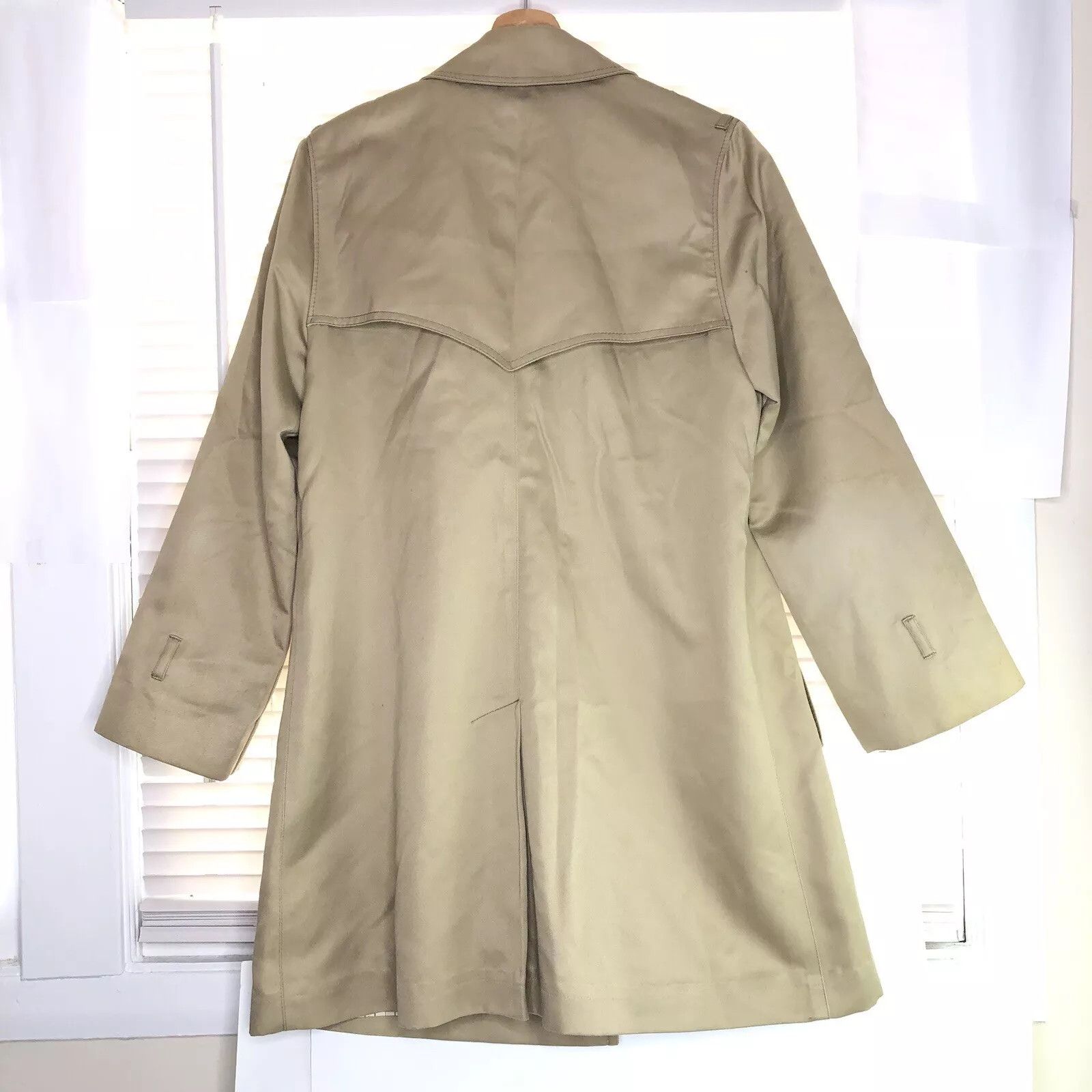 London Fog Women Trench Coat Sz 8 Beige Tan Weatherwear Single Breast Size M / US 6-8 / IT 42-44 - 8 Thumbnail