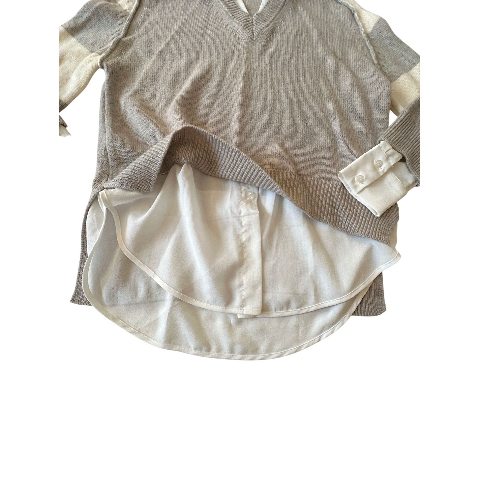 Brochu Walker Brochu Walker Striped V Neck Layered Pullover Sweater. Size Size XS / US 0-2 / IT 36-38 - 11 Thumbnail