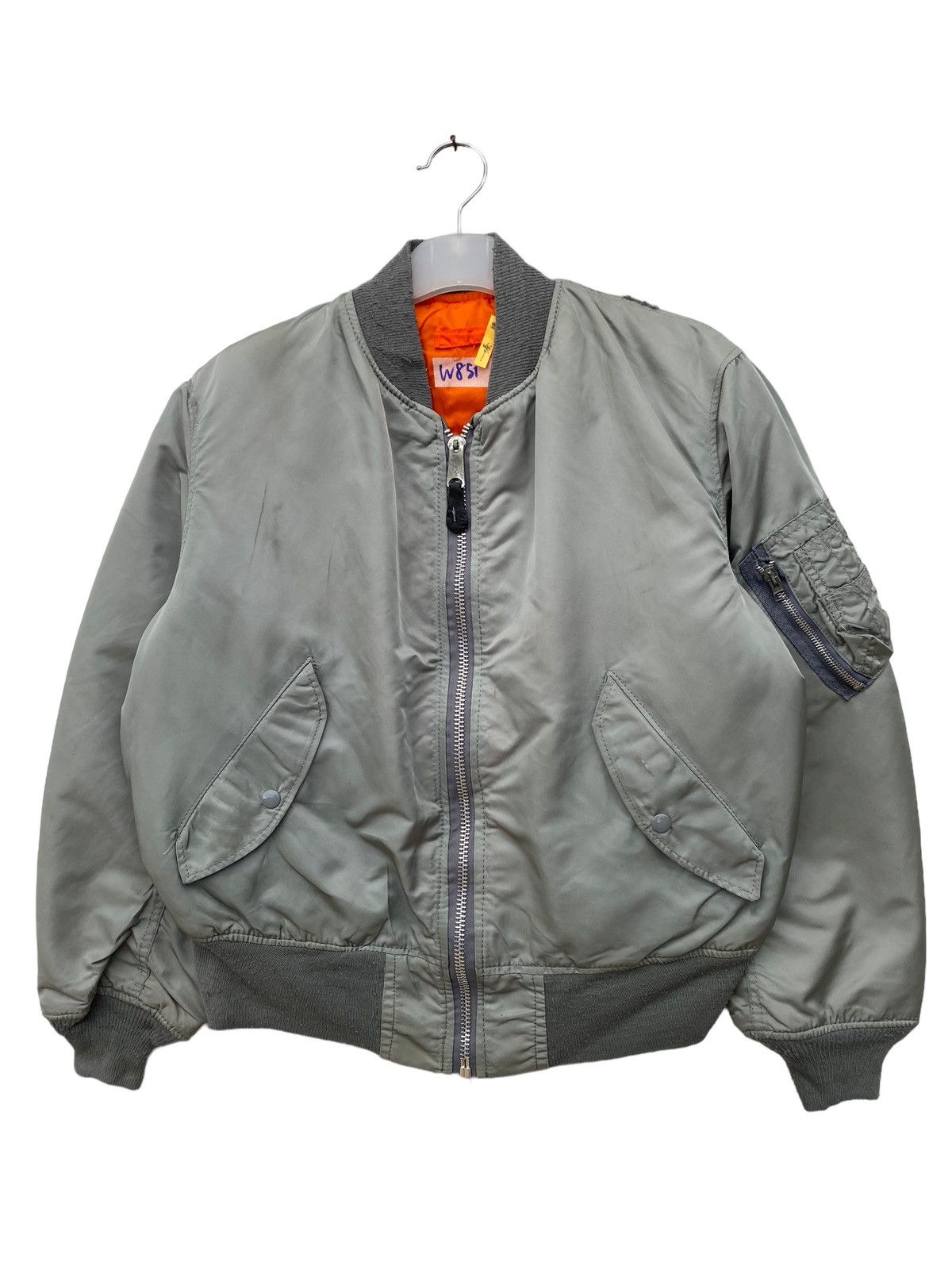 image of Alpha Industries x Vintage Alpha Industry Bomber Jacket in Grey, Men's (Size Medium)