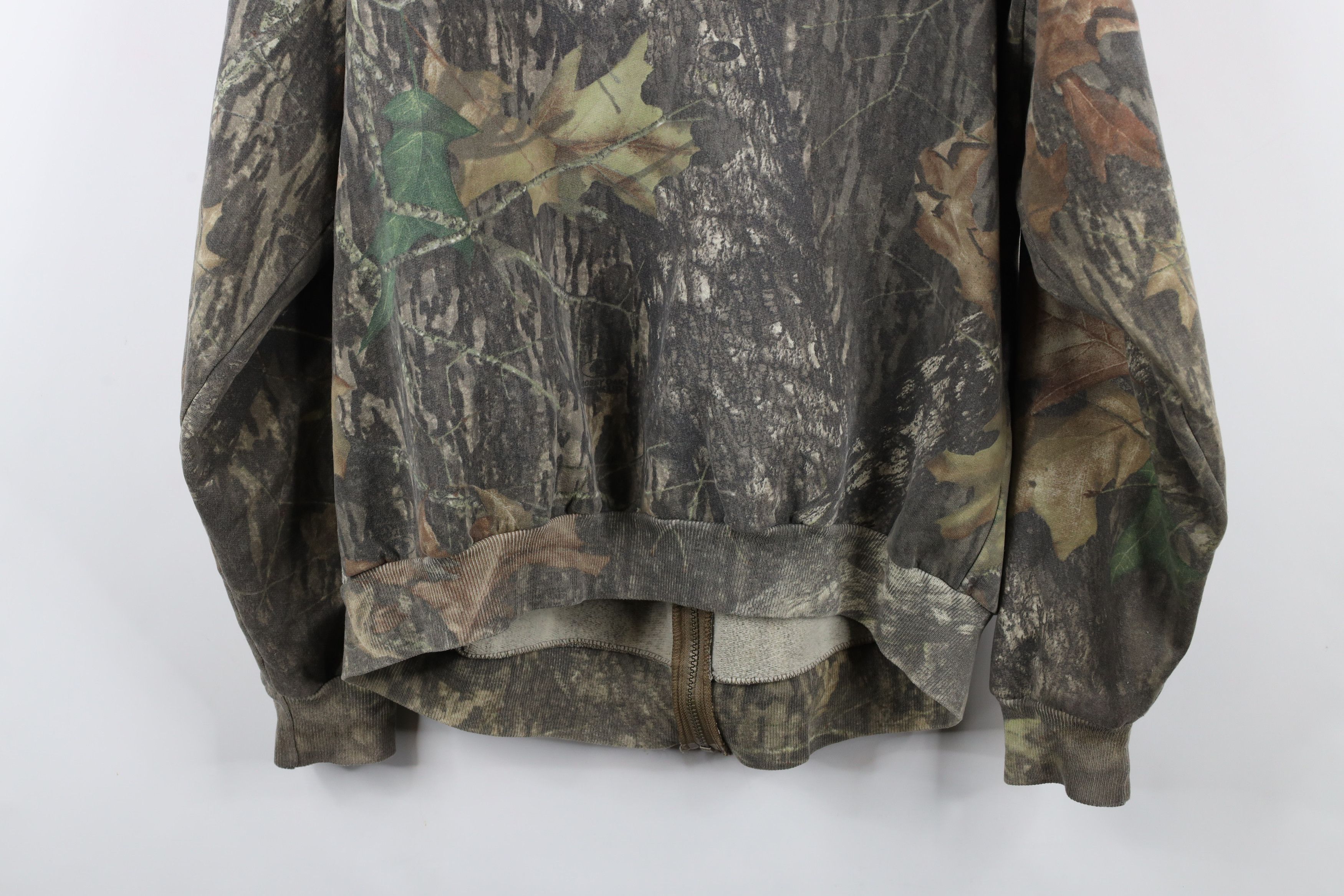 Vintage Vintage 90s Jerzees Mossy Oak Camouflage Full Zip Sweatshirt Size US XL / EU 56 / 4 - 16 Thumbnail