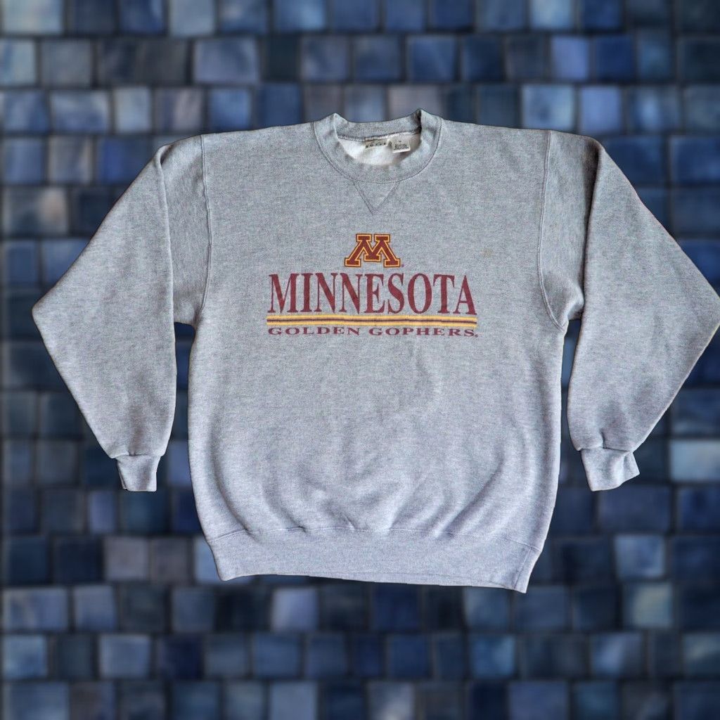 Soffe VTG Soffe Sweatshirt 90s University Minnesota Gophers Gray Pullover Crew Neck Cotton Blend Fleece Logo M Mens Size US M / EU 48-50 / 2 - 1 Thumbnail