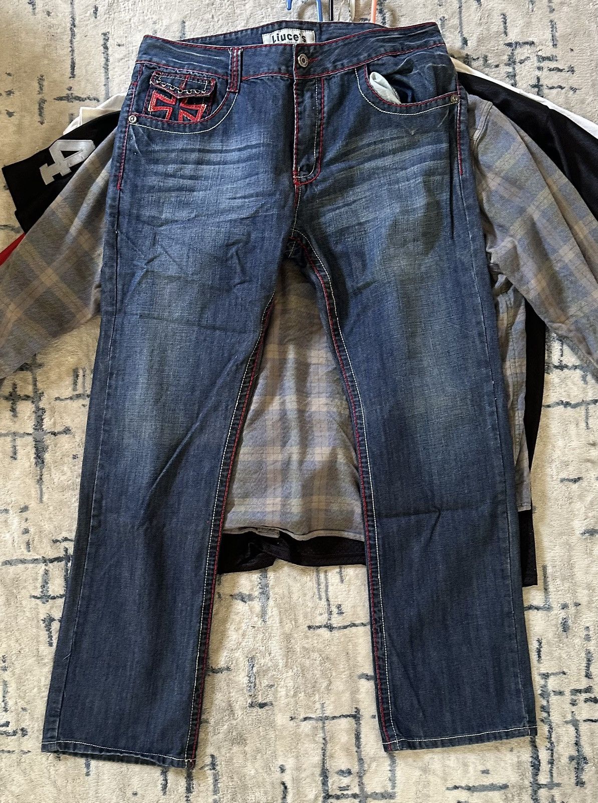 Other Vintage y2k/2000’s embroidered Liuce’s denim jeans Size US 38 / EU 54 - 1 Thumbnail