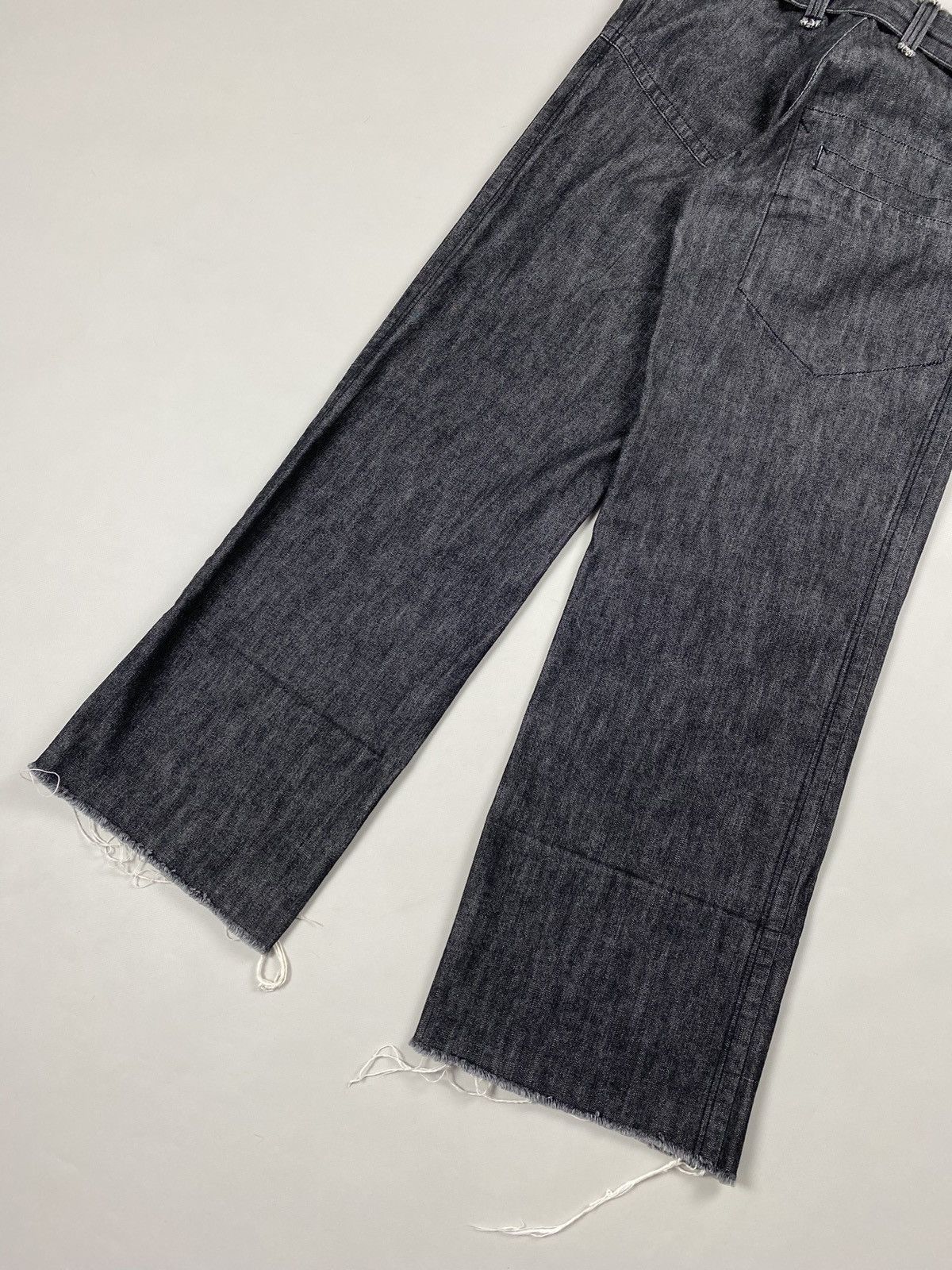 Yohji Yamamoto Yohji Yamamoto Femme Belted Wide Leg Low Rise Cut Jeans Size 26" / US 2 / IT 38 - 21 Thumbnail