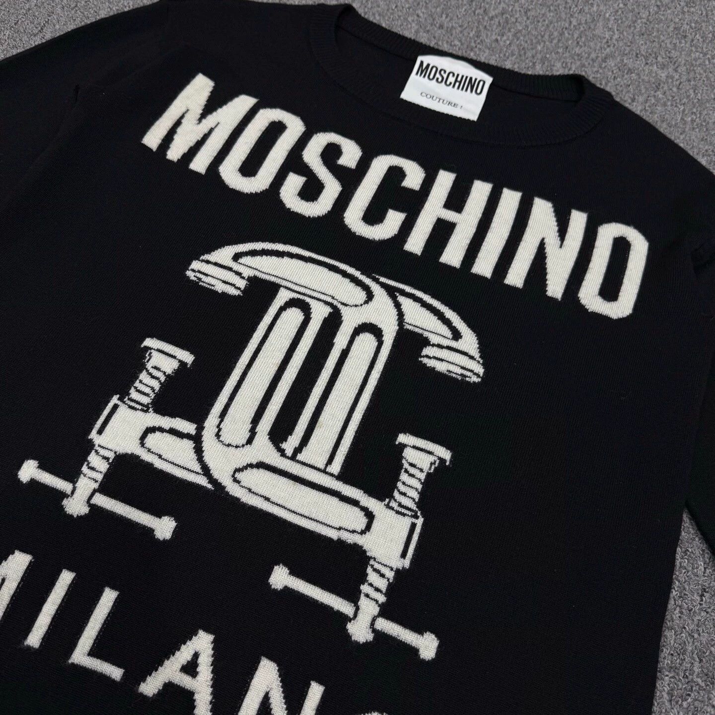 Moschino MOSCHINO Classic Black Sweater XS 99 New Size US XS / EU 42 / 0 - 3 Thumbnail