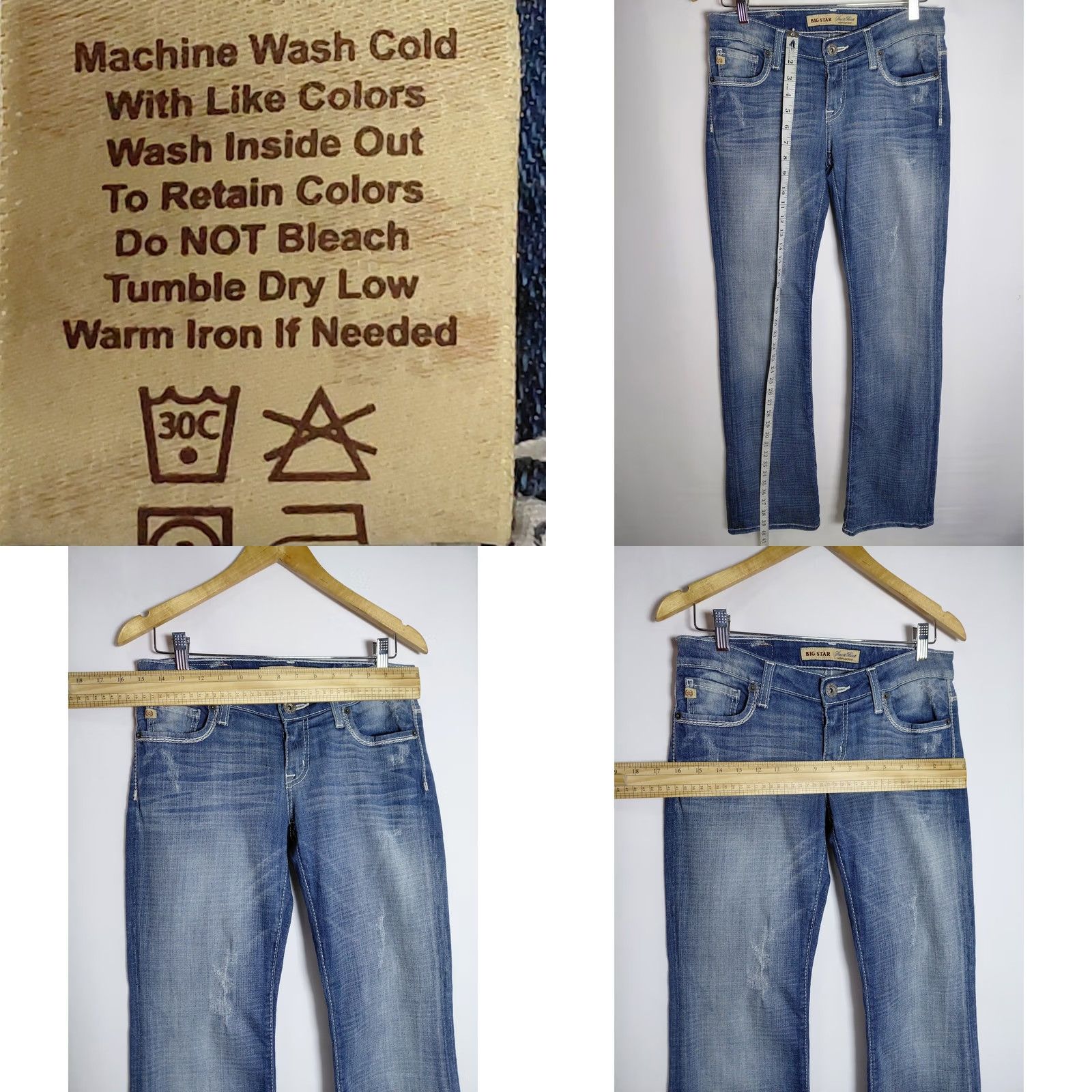 Vintage BIG STAR Sweet Boot Low-Rise Blue Denim Lucky Brand Jeans Women Size 28L Size 28" / US 6 / IT 42 - 8 Thumbnail