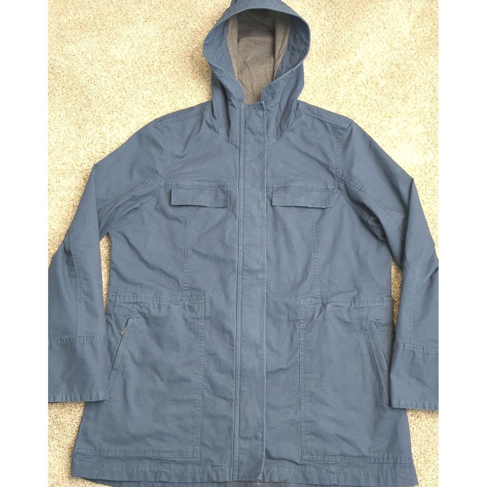 Prana prAna Hooded Jacket Parka Coat Full Zip Button Blue Women's XL Size XL / US 12-14 / IT 48-50 - 2 Thumbnail