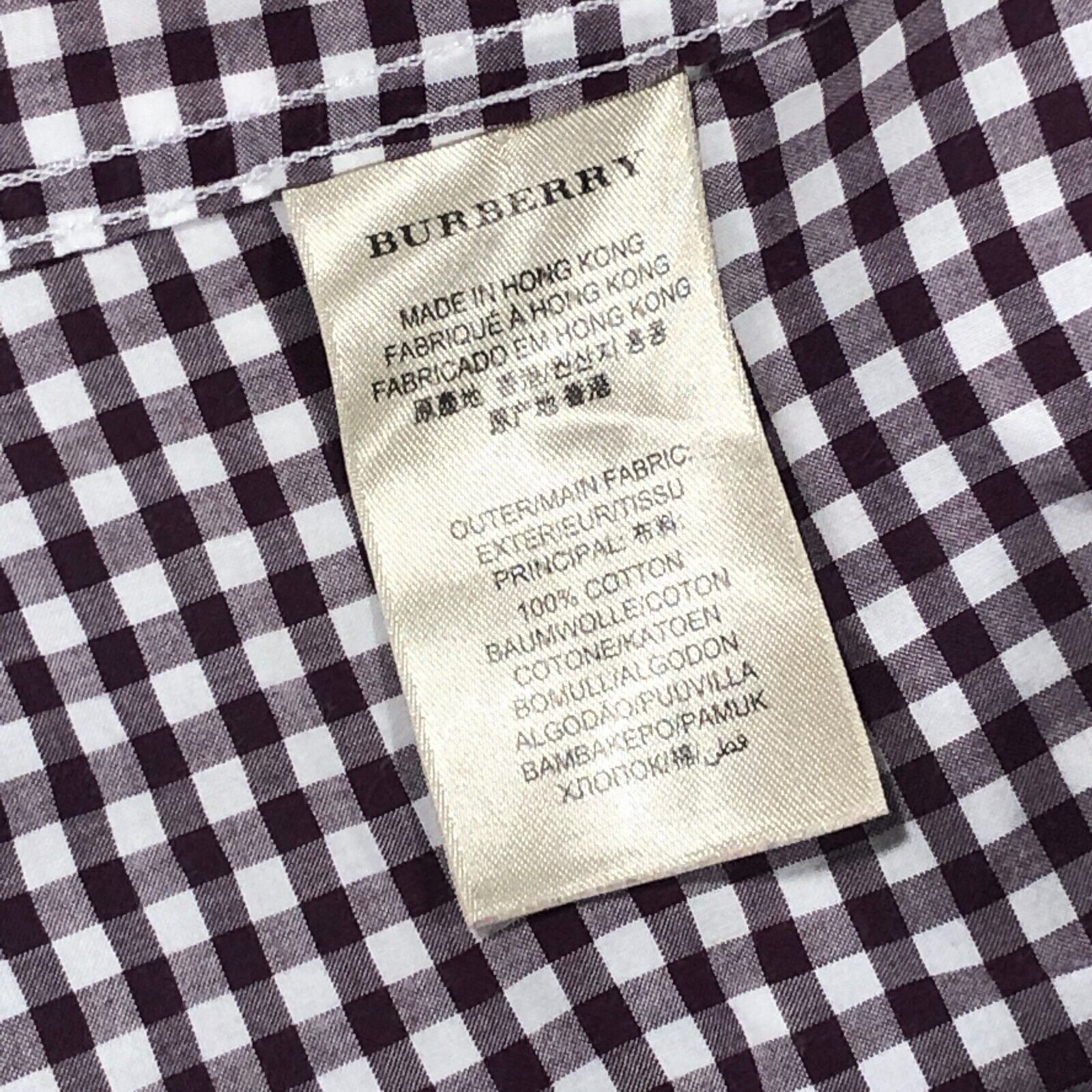 Burberry Burberry Brit White Maroon Plaid Long Sleeve Shirt Large Size US L / EU 52-54 / 3 - 5 Thumbnail