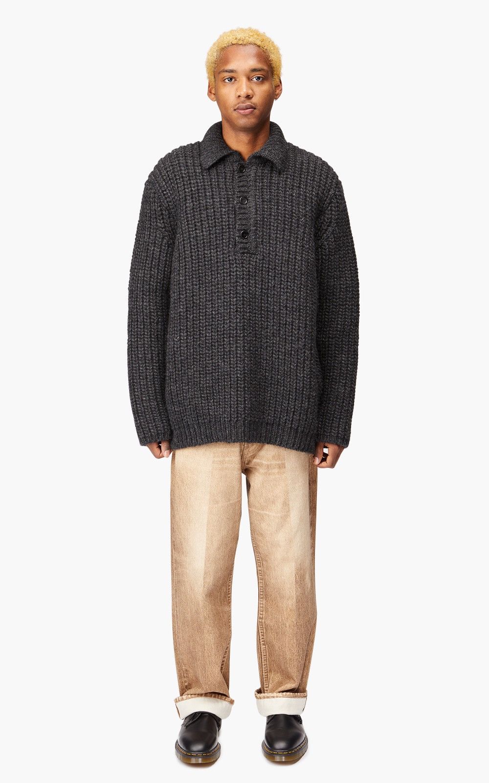 Our Legacy OUR LEGACY BIG PIQUET WOLF GREY CHUNKY WOOL KNITS Size US S / EU 44-46 / 1 - 13 Thumbnail