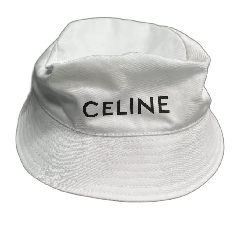 Celine Celine White Casual Logo Cotton Bucket Hat Size ONE SIZE - 1 Thumbnail