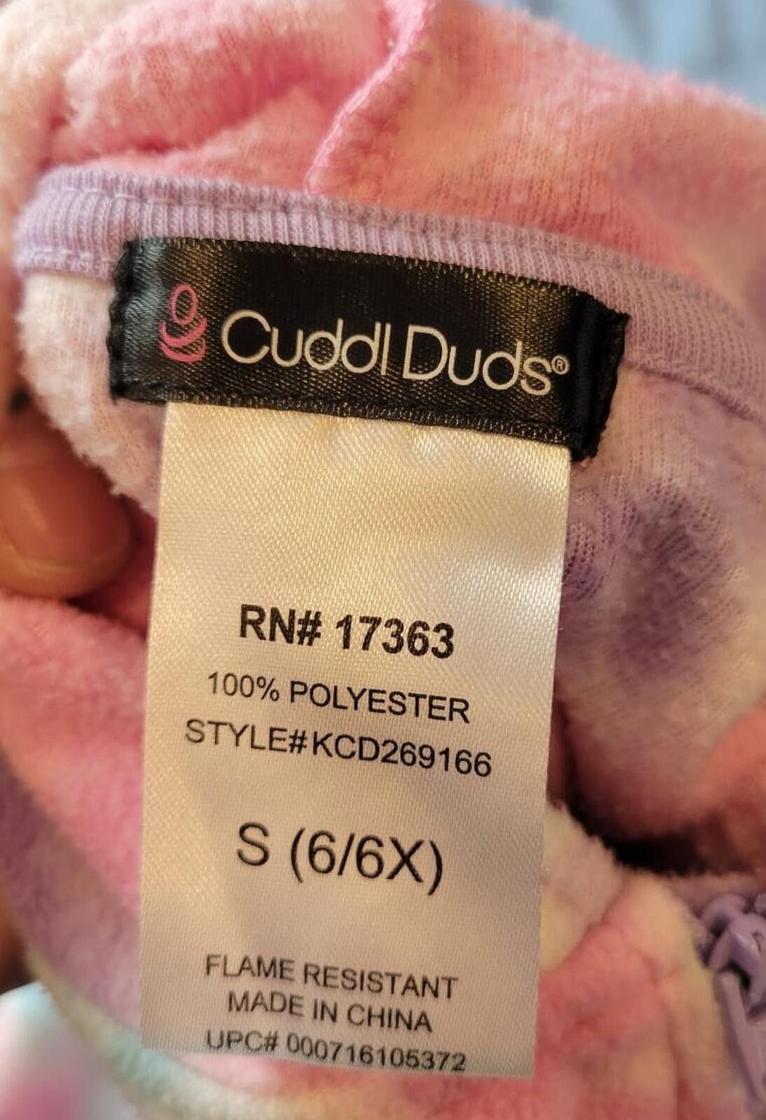 Other Cuddl Duds Kids Tie-Dye Unicorn Onesie Pajamas 6/6X Size ONE SIZE - 3 Thumbnail
