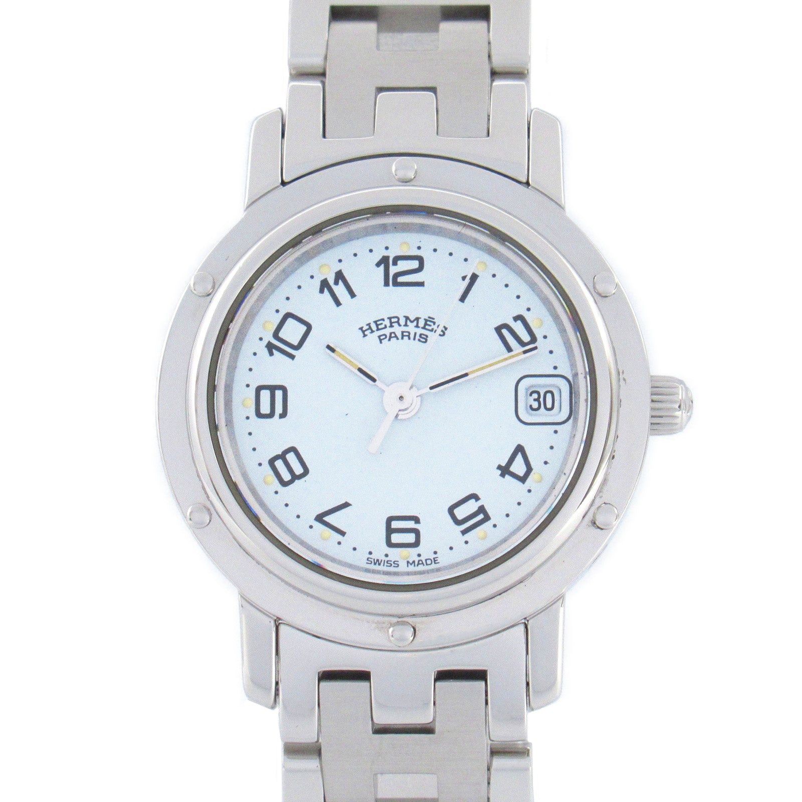 Hermes Hermes Clipper Women Watch Quartz Ss Silver White Dial Size ONE SIZE - 1 Thumbnail