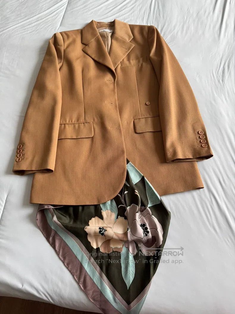 Dries Van Noten Dries Van Noten Coffee Scarf Blazer Jacket Size US S / EU 44-46 / 1 - 5 Thumbnail