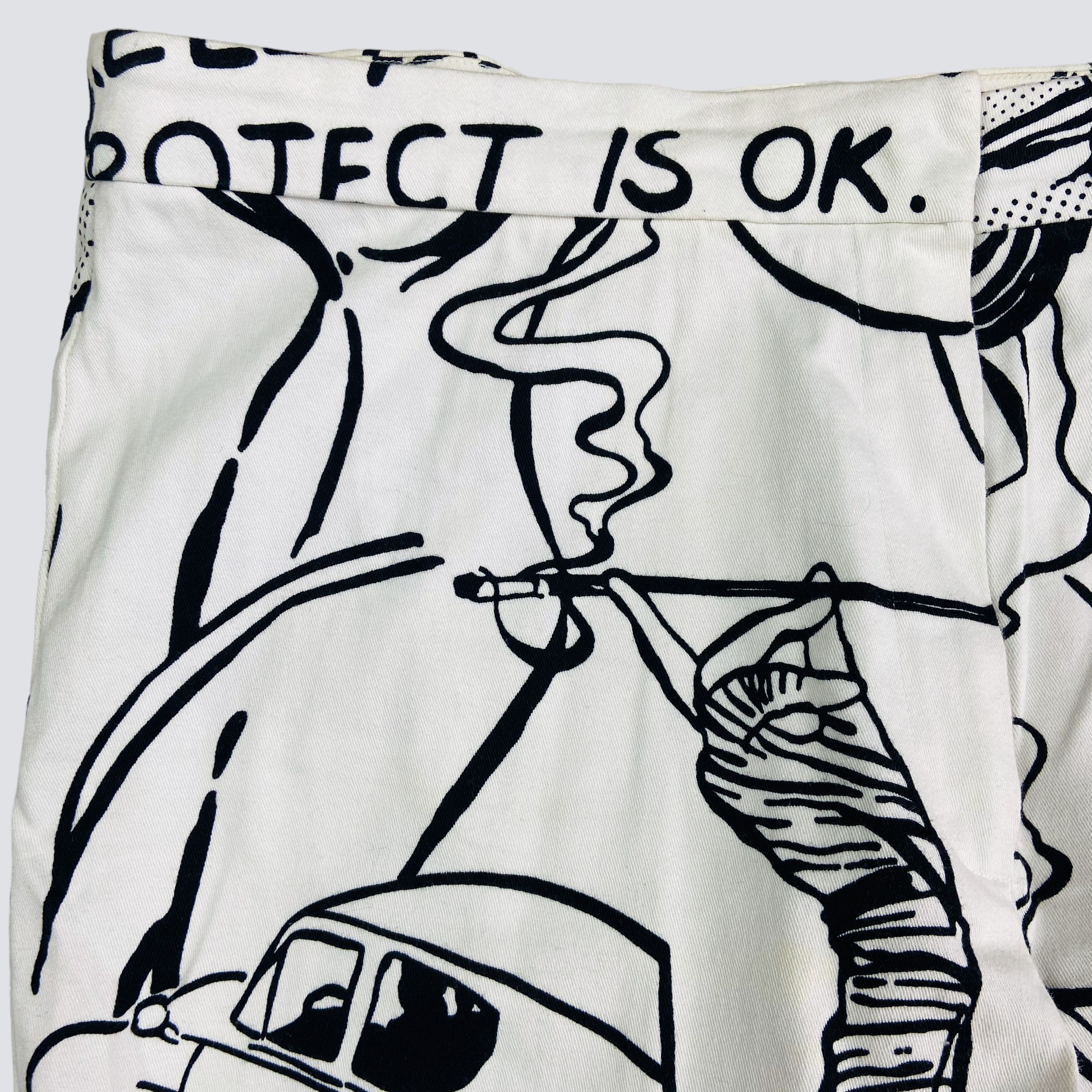 Vintage BAGGY FLARE ARCHIVE 1990s COMICS OVERPRINTED PANTS - № 3090 Size US 34 / EU 50 - 10 Thumbnail