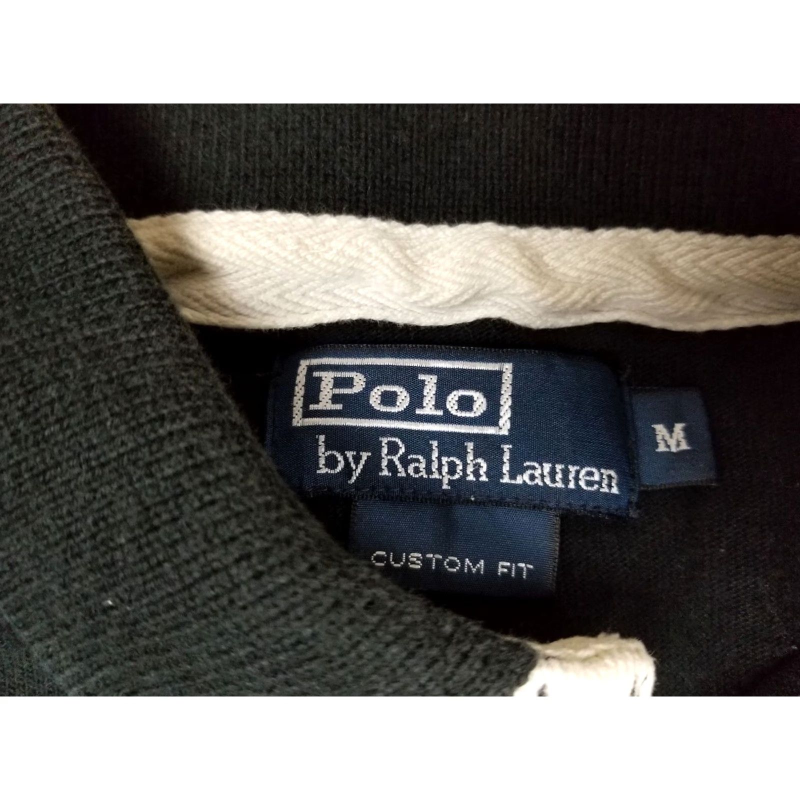 Ralph Lauren VINTAGE RALPH LAUREN POLO BLACK RUGBY SHIRT SZ MEDIUM Shirt Men Long Sleeve Collared Pullover plaid 27 INCH Women? Size US L / EU 52-54 / 3 - 3 Thumbnail