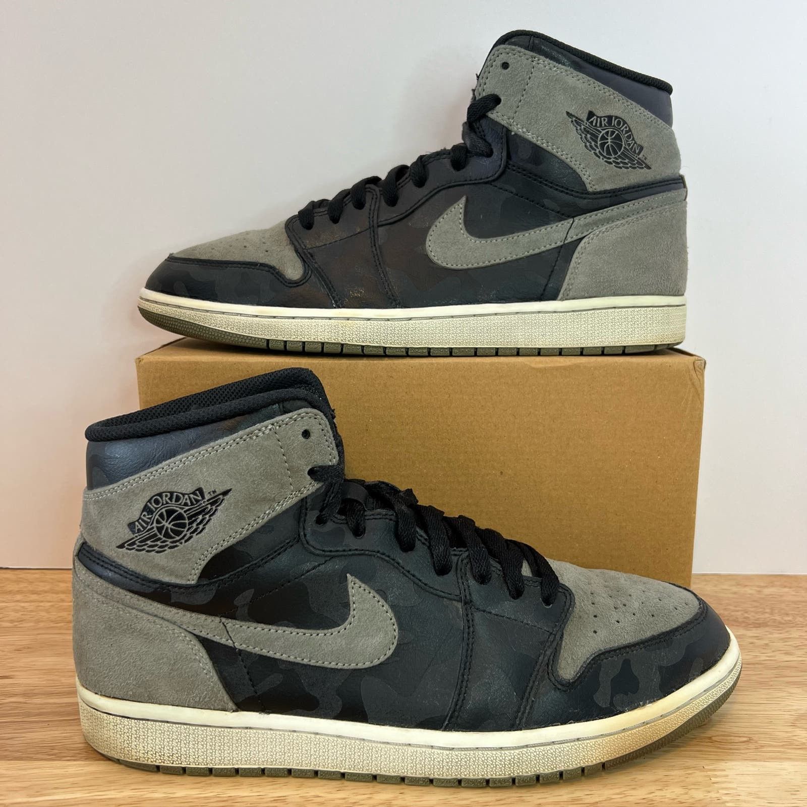 image of Air Jordan 1 Retro High Premium 'shadow Camo' Size 11 Shoes in Black, Men's