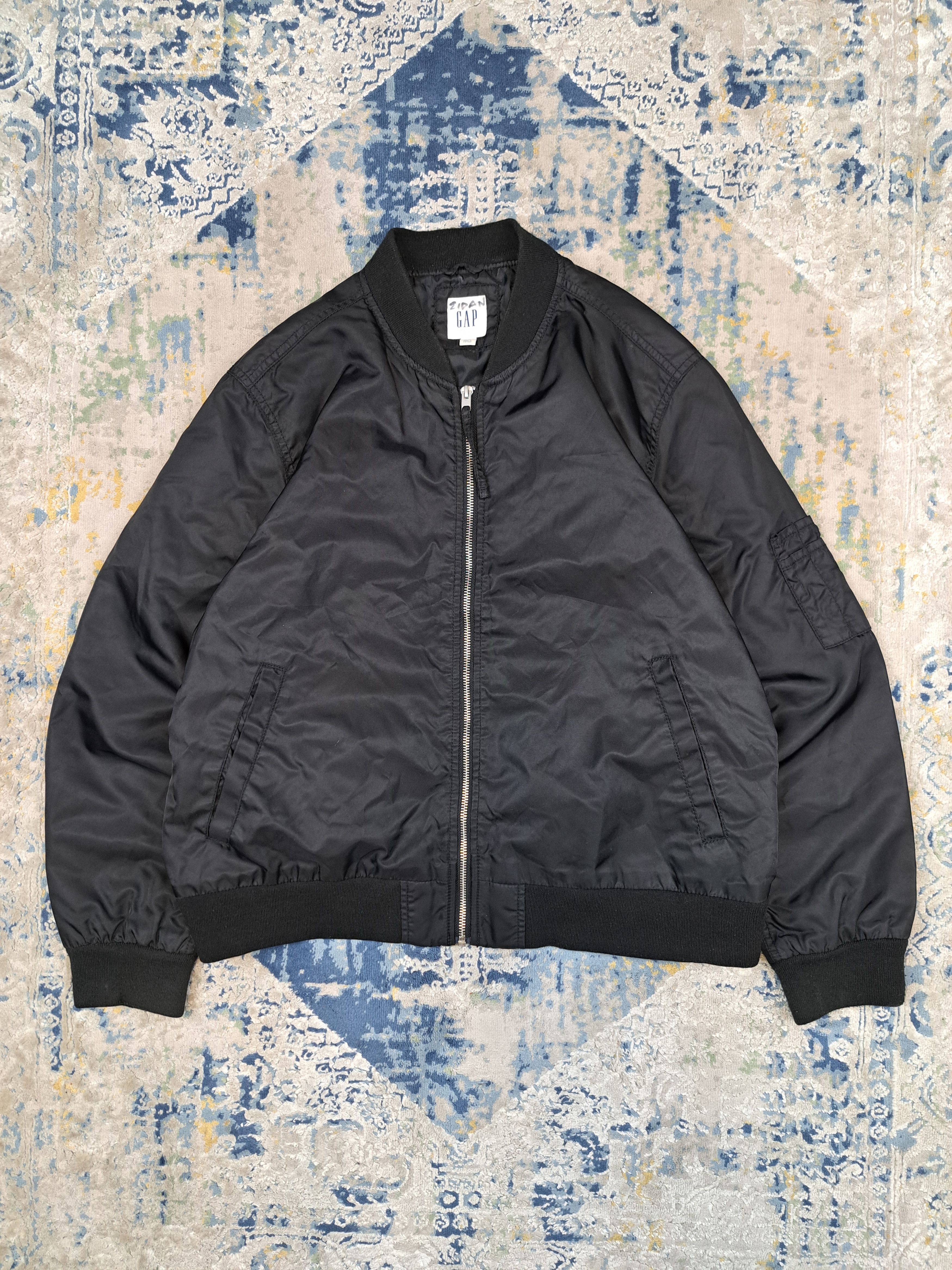 Vintage MA 1 Bomber Jacket Full Black Boxy Fit Kanye West Style Size US XL / EU 56 / 4 - 1 Thumbnail