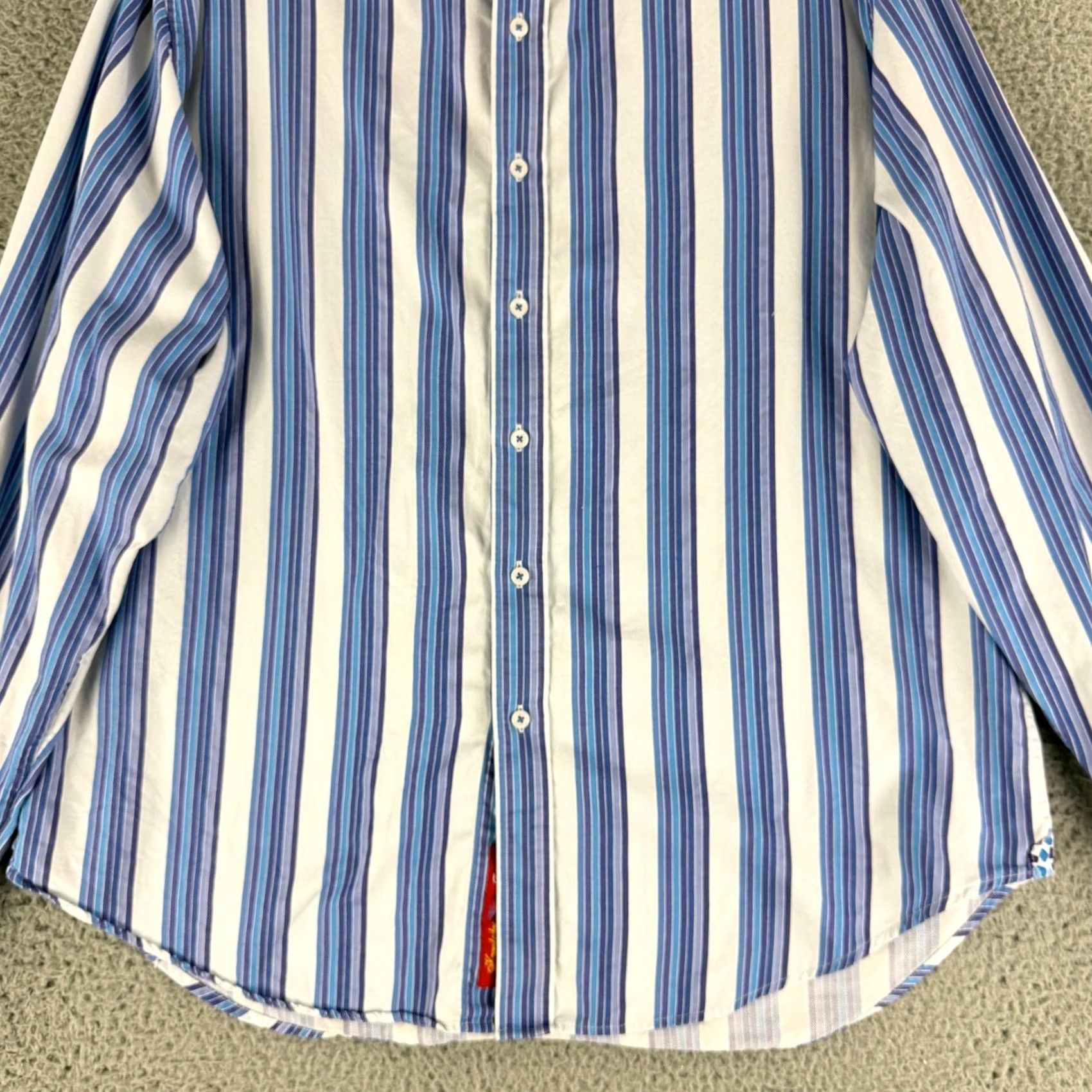 Robert Graham Robert Graham Shirt Mens 2XL Blue Striped Long Sleeve Button Down Cotton Classic Size US XXL / EU 58 / 5 - 4 Thumbnail