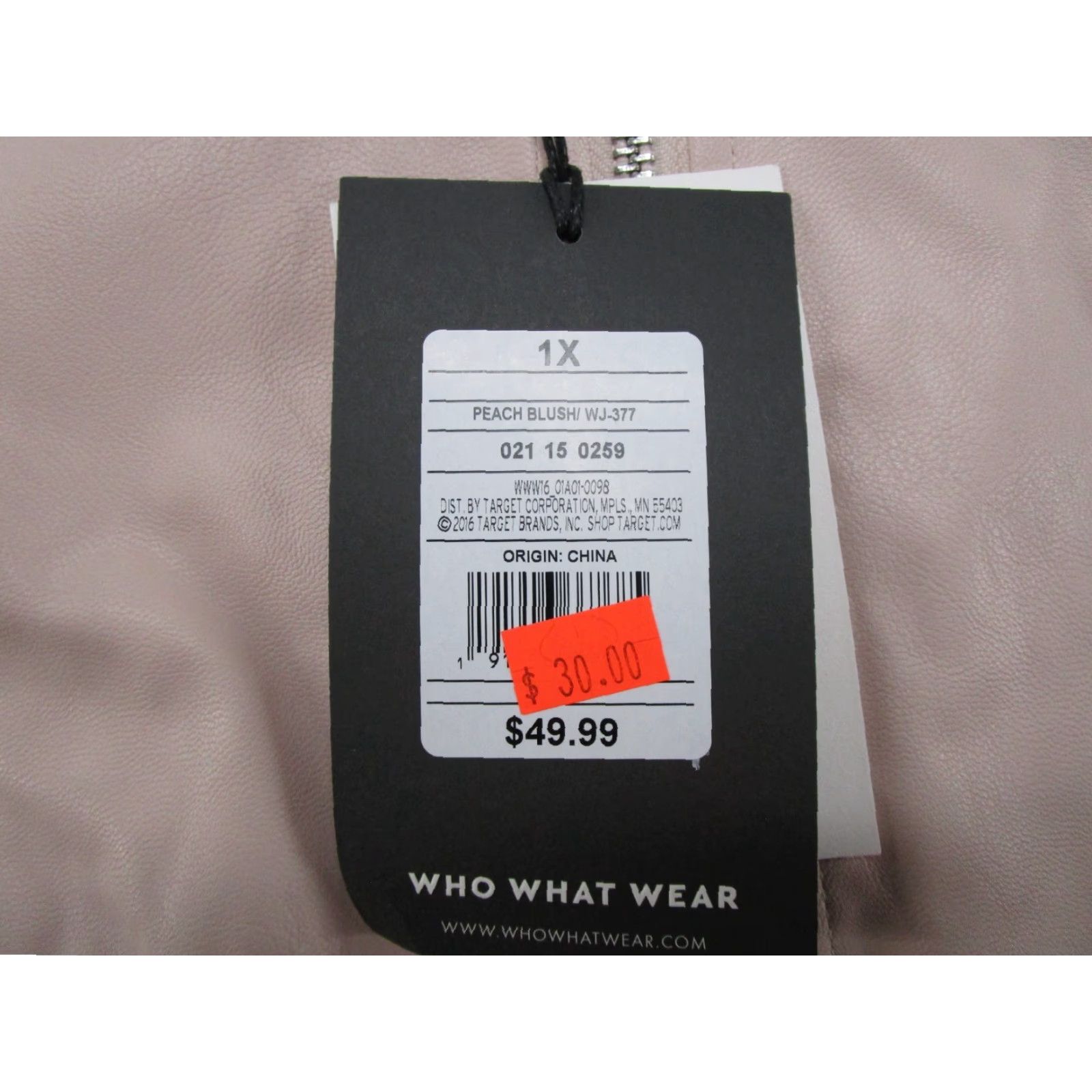 Vintage Who What Wear Bomber Jacket Women’s Faux Leather Pink 1X New Plus Size Short Sleeve? Size XL / US 12-14 / IT 48-50 - 3 Thumbnail
