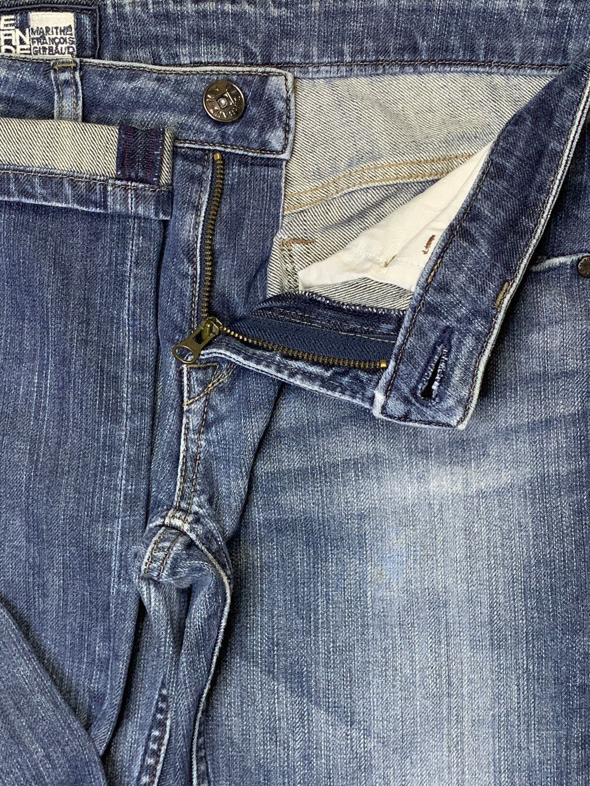 Marithe + Francois Girbaud Vintage Girbaud Distressed Ripped Slim Jeans Size 32" / US 10 / IT 46 - 10 Thumbnail