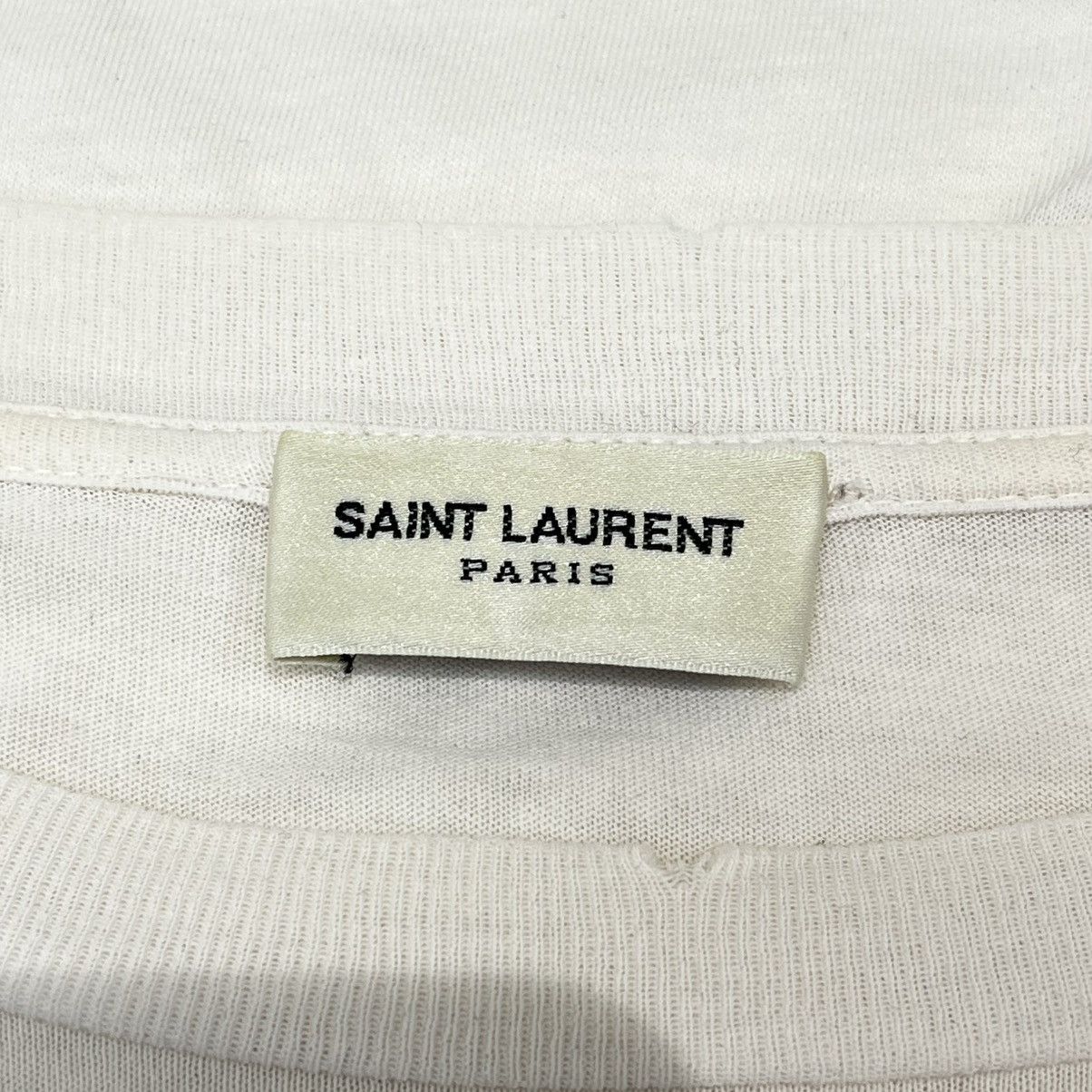 Saint Laurent Paris Saint Laurent Logo Tee White Size US L / EU 52-54 / 3 - 4 Thumbnail
