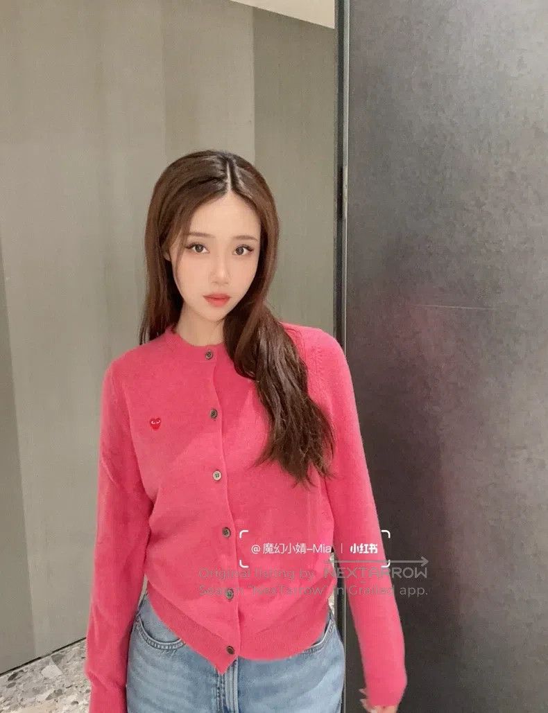 Other Comme Des Garcons Fuchsia wool knit cardigan Size M / US 6-8 / IT 42-44 - 1 Thumbnail