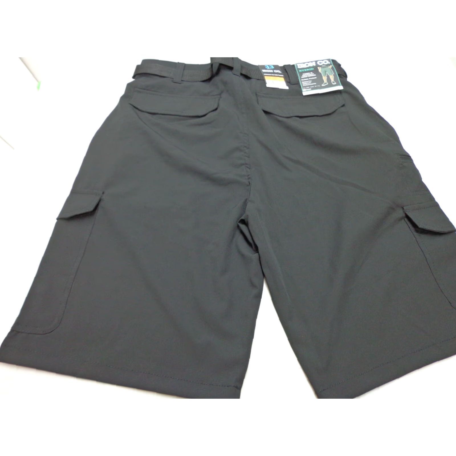 Vintage IRON CO. Hybrid Shorts Belted Black Size 33 NEW Men Regular 92% Polyester 8% Spandex Belted Iron Co. Hybrid Shorts Size US 33 - 3 Thumbnail