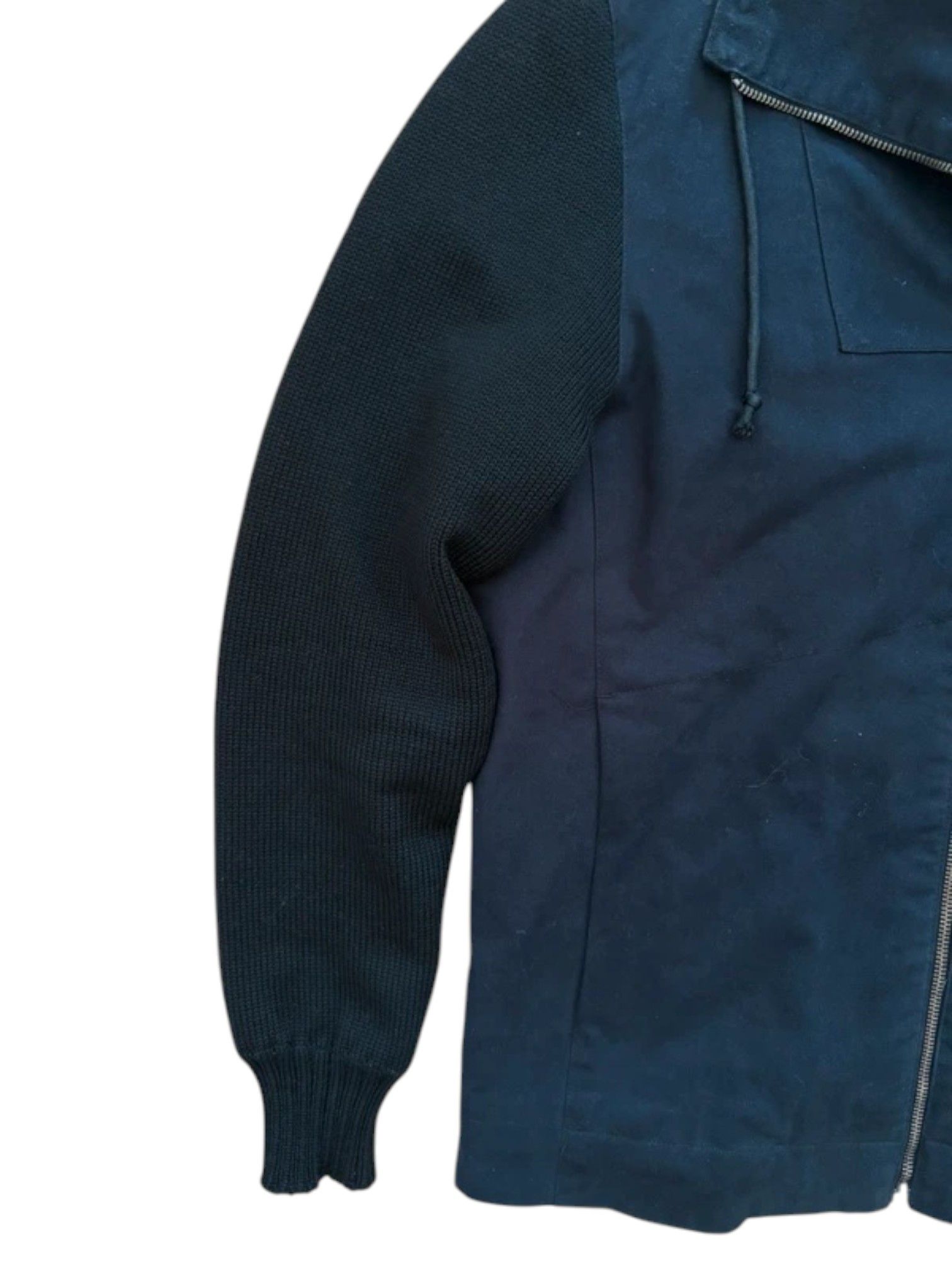 Dirk Bikkembergs Bikkembergs Panelled Zip Jacket Leather Knit Sleeves Size US M / EU 48-50 / 2 - 4 Thumbnail