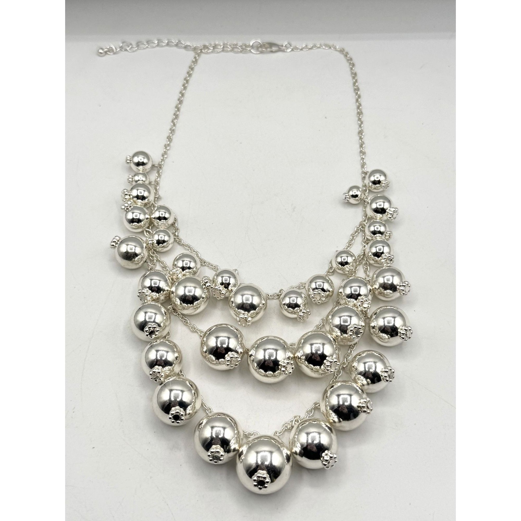 Other Silver ball charm chain collar necklace Size ONE SIZE - 4 Thumbnail