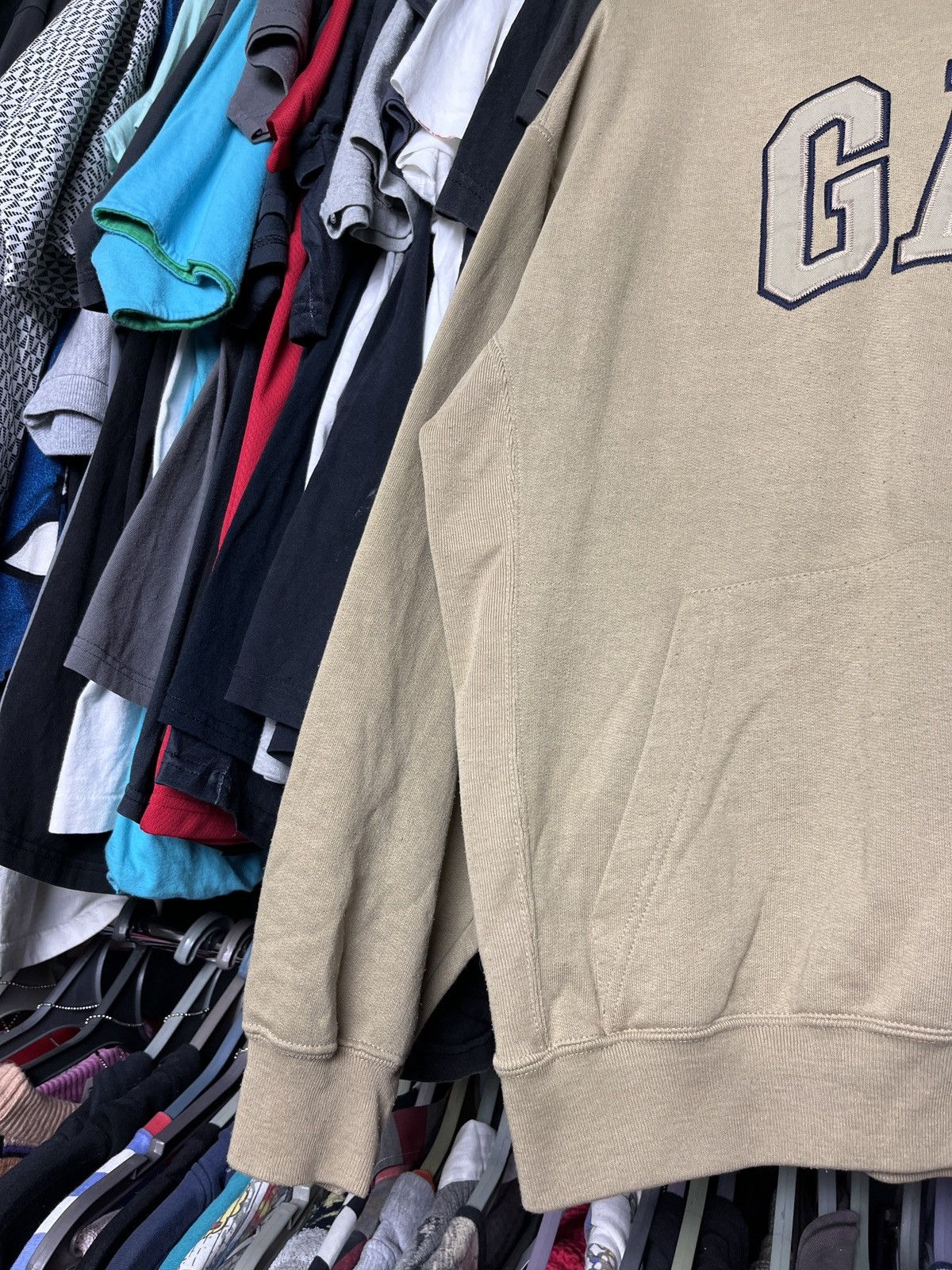 Gap 1990s GAP CREAM REVERSE WAVE RARE FADED VINTAGE HOODIE 1317 Size US L / EU 52-54 / 3 - 3 Thumbnail