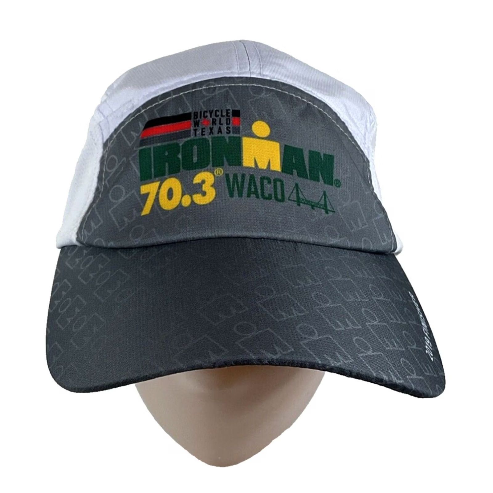 Vintage Boco Gear Ironman 70.3 Waco 2019 Finisher Hat Cap - 5 Panel White Gray NWT Size ONE SIZE - 2 Thumbnail