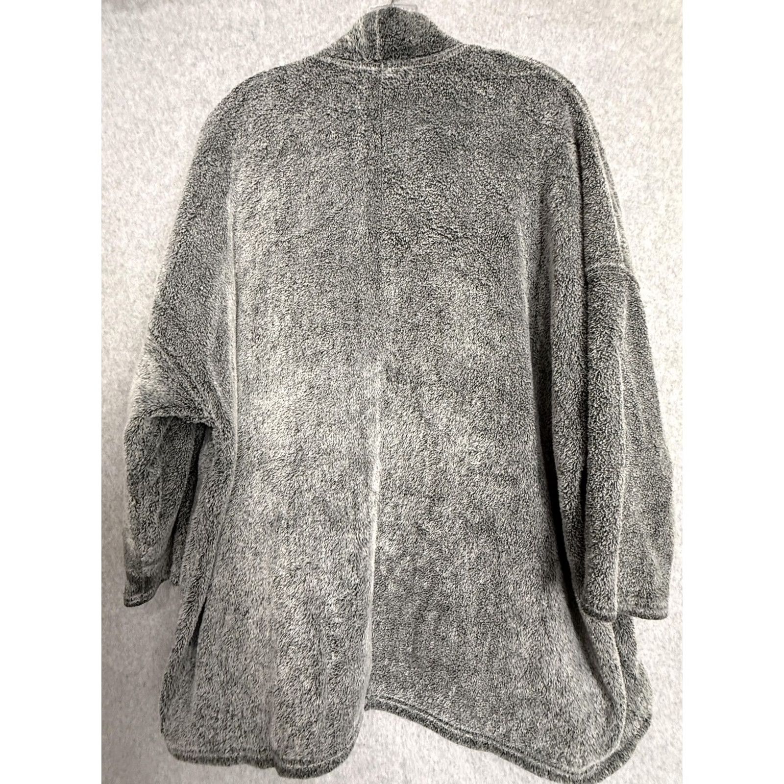 Vintage Natori Kimono Womens L Gray Robe Terry Open Front Sleeve Pockets Lounge Size ONE SIZE - 7 Thumbnail