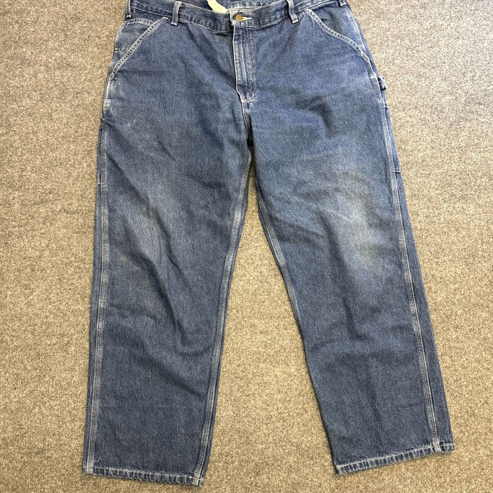 Carhartt VINTAGE Carhartt Jeans 40x30 Blue Denim Dungaree Baggy Utility 90s Grunge Logo DST B13 DST Mens Size US 40 / EU 56 - 4 Thumbnail